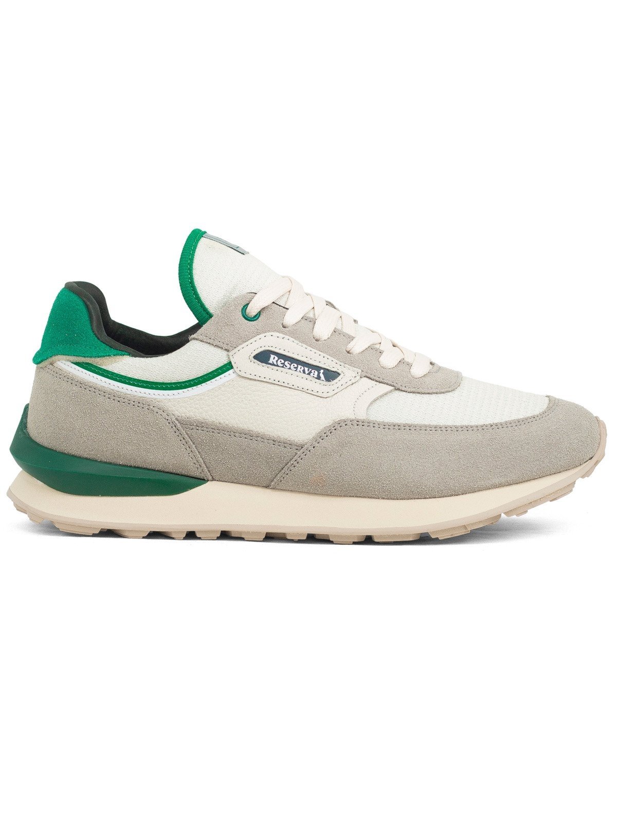 Tênis Masculino Reserva RSV Jogg Court Couro Confortável Cadarço Sneaker Cinza Claro Off White