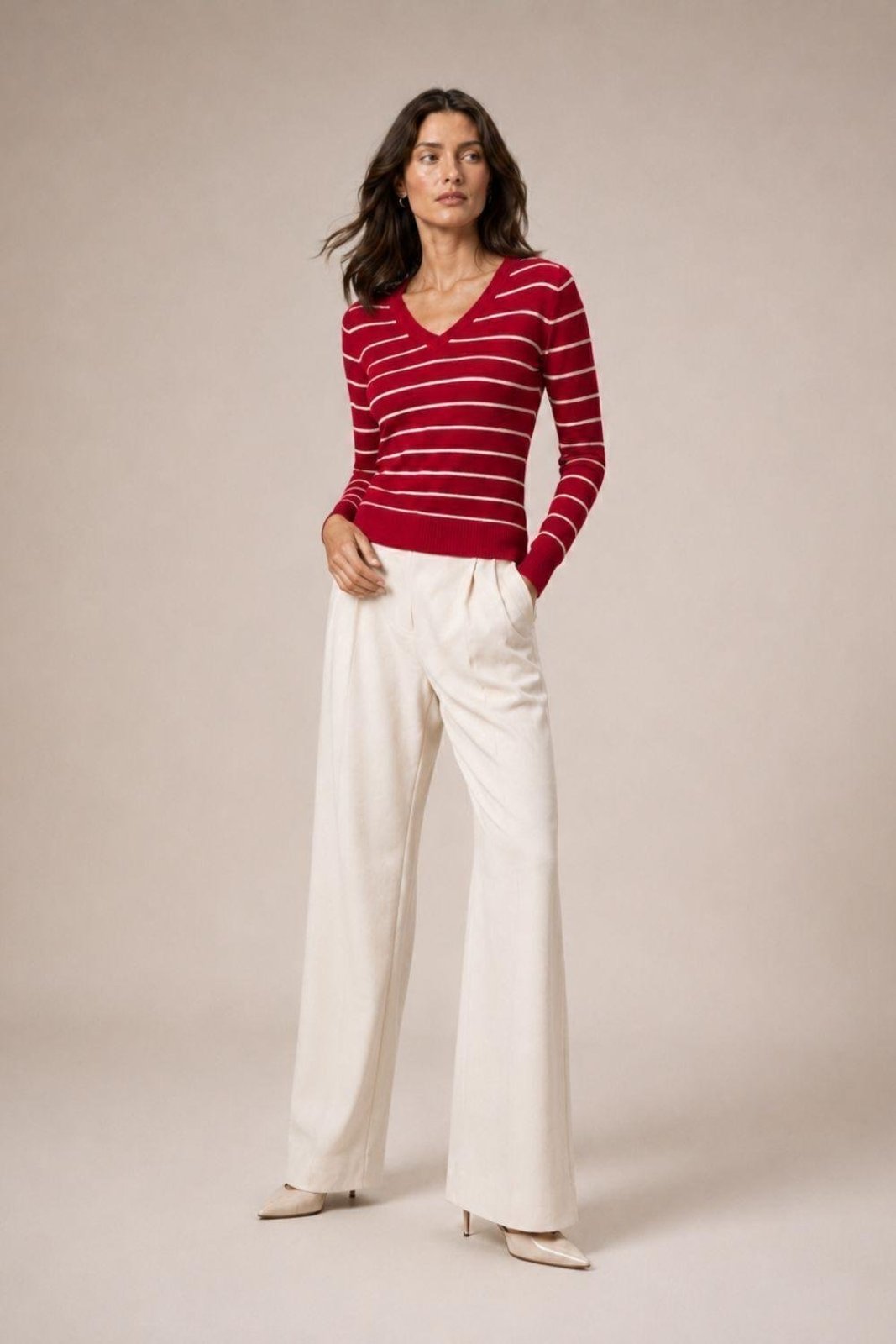 Blusa Decote V Retilínea Carlota Costa Vermelho