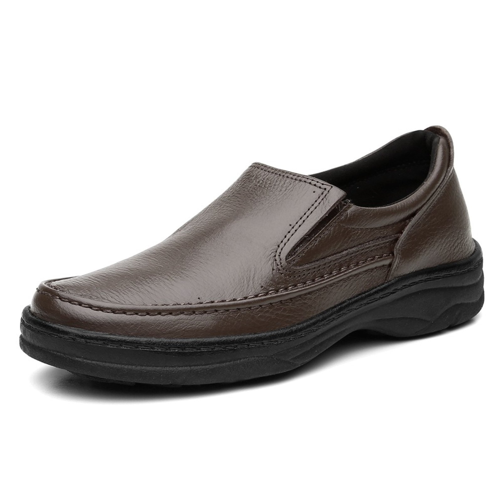 Sapato Social Conforto Ortopédico Couro Marrom