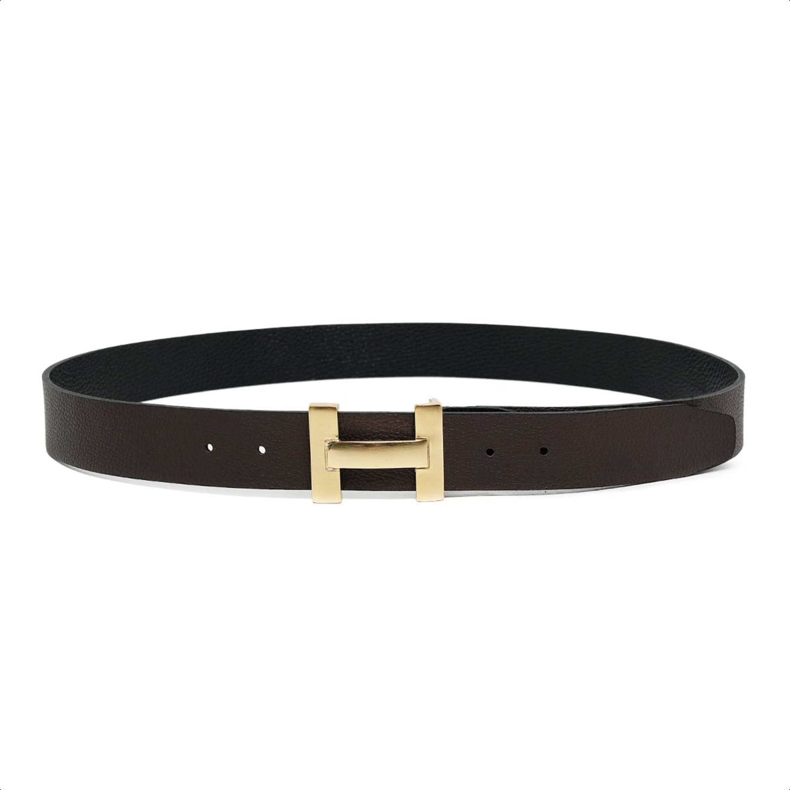 Cinto Social Masculino Marrom Couro Legitimo Fivela Dourado Elegante Esporte Fino Clássico Carmelo Shoes