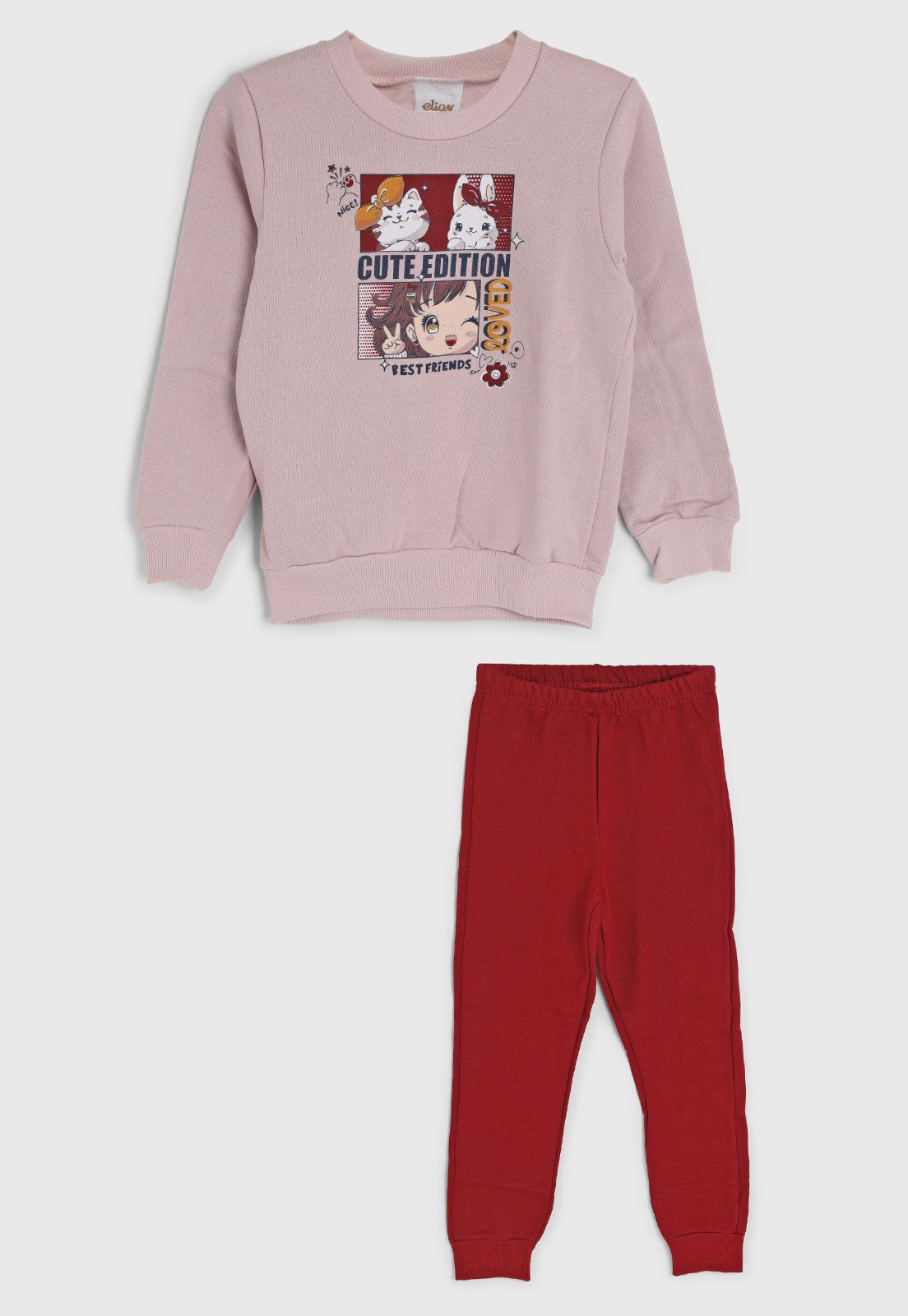 Infantil - Conjunto Elian Blusa Estampa Animal Rosa