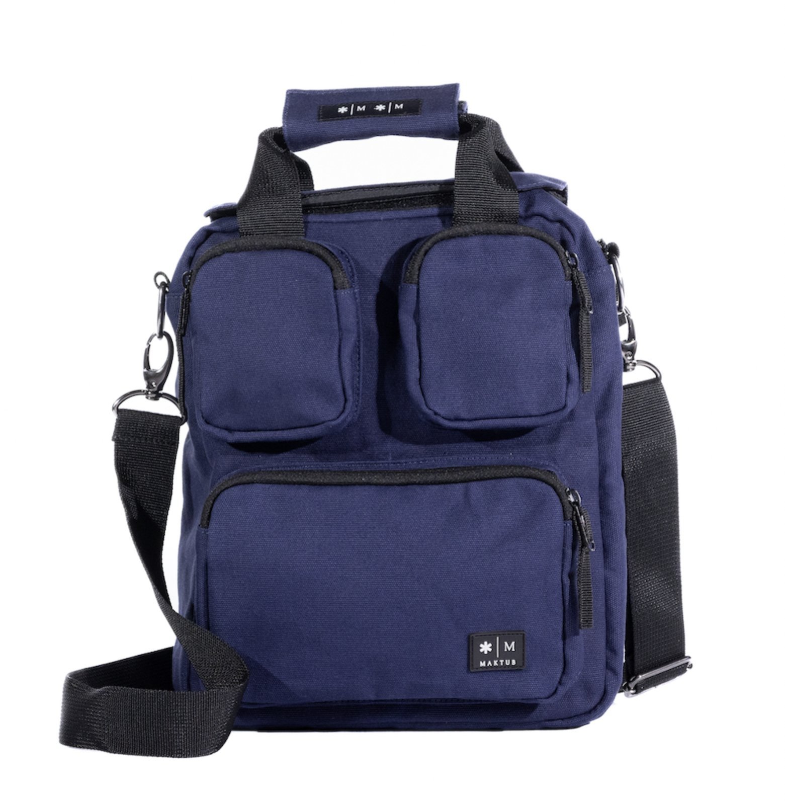 Bolsa Pasta Tiracolo Lona Masculino Feminino Maktub Fashion Azul-escuro