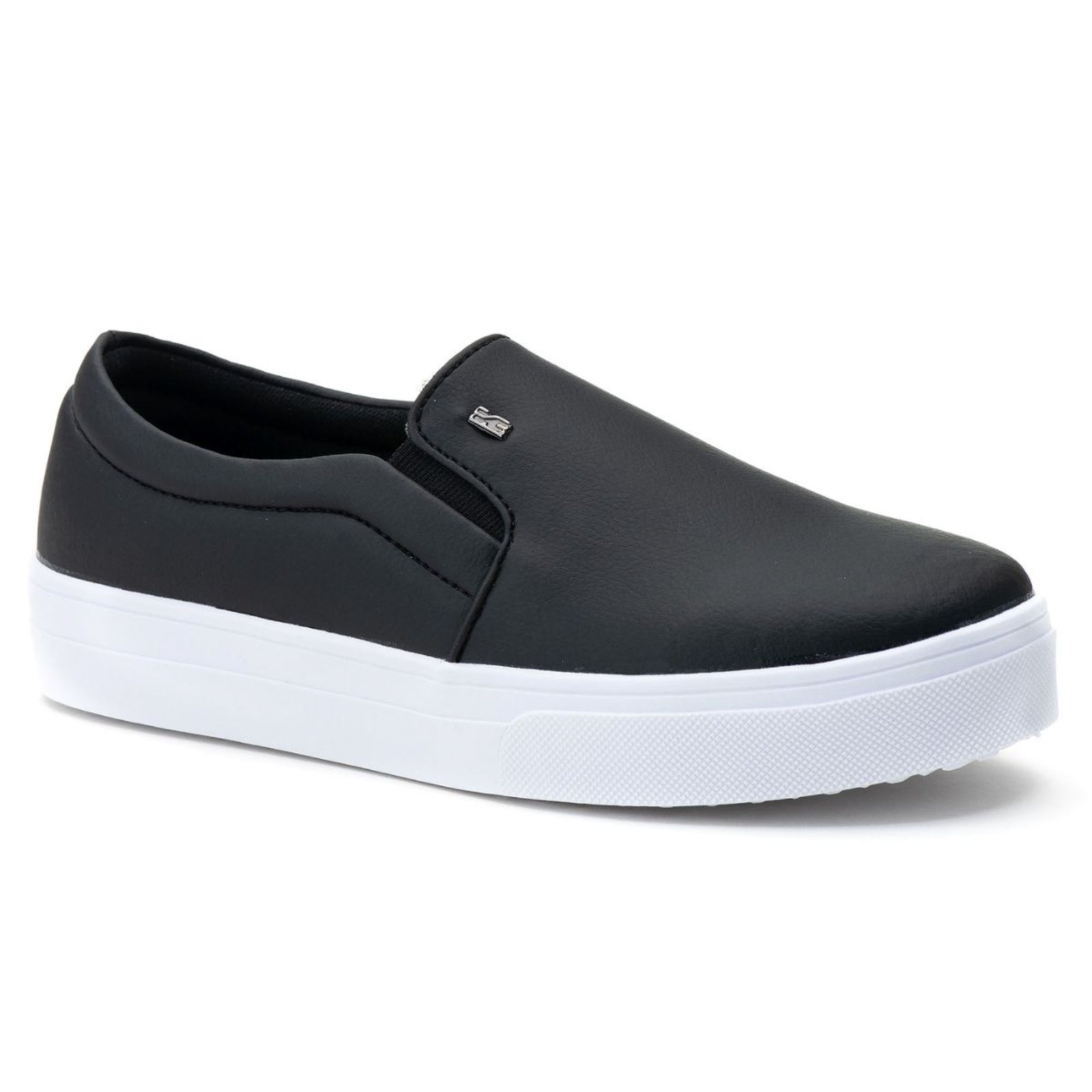 Slip On Feminino Iate Casual Preto Estilo Shoes Calce Fácil