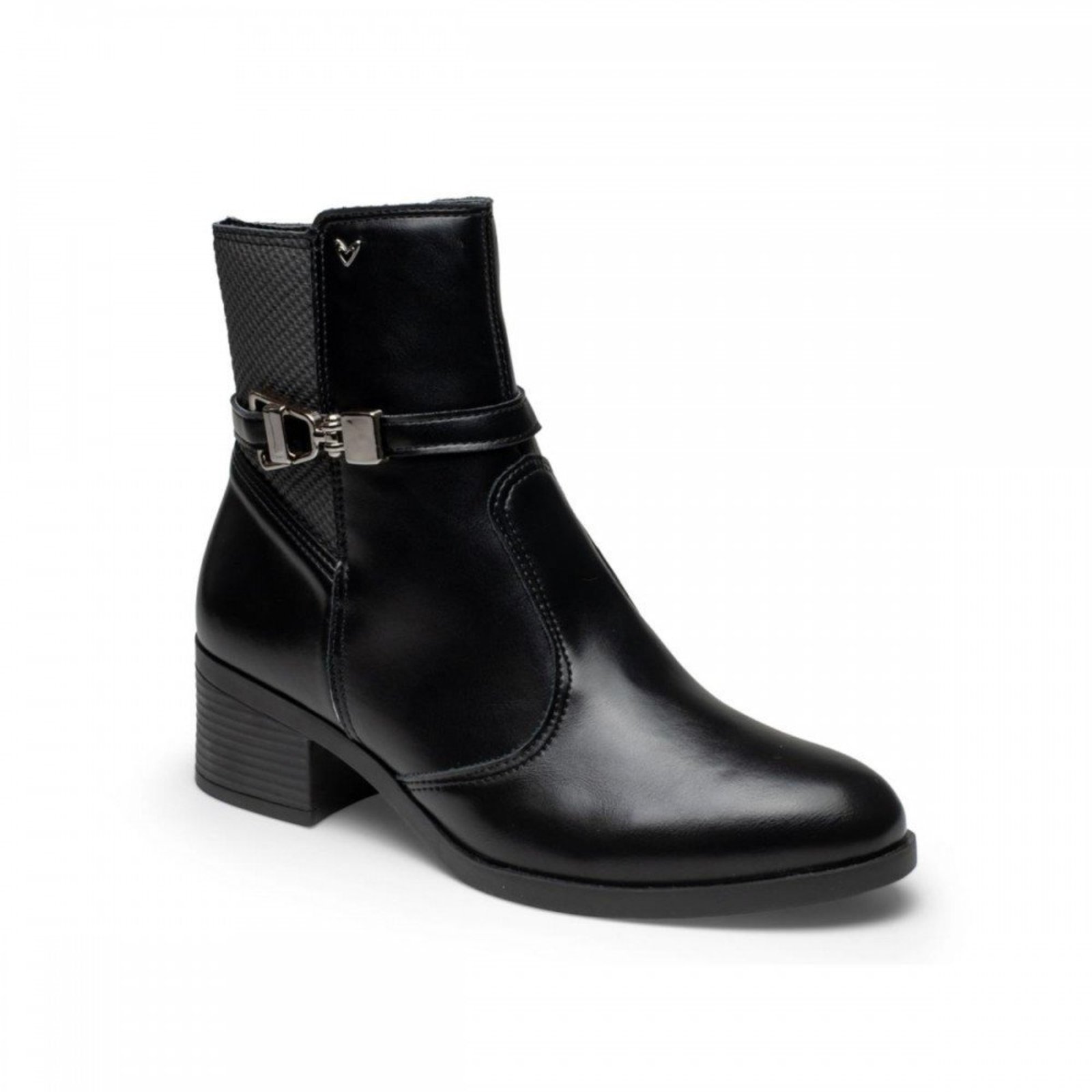 Bota Mississipi J1441 Cano Curto Zíper Fivela Feminino Mississipi Preto