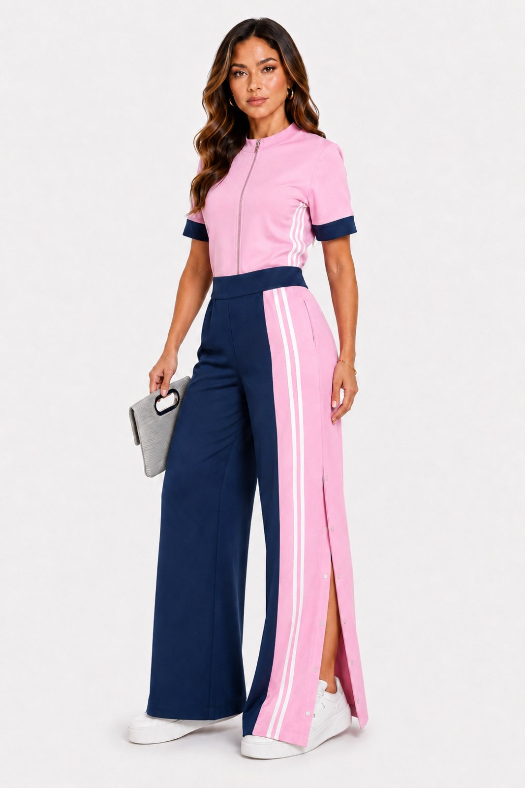 Conjunto Feminino D Bell Outlet Fashion Casual Rosa
