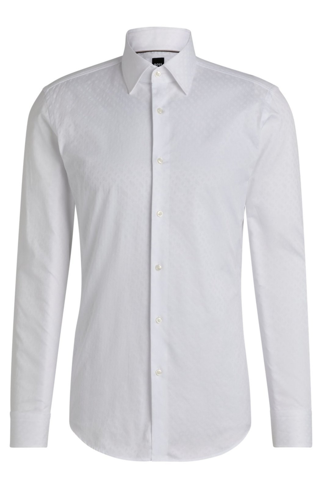 Camisa Slim De Algodão Italiano Com Monogramas