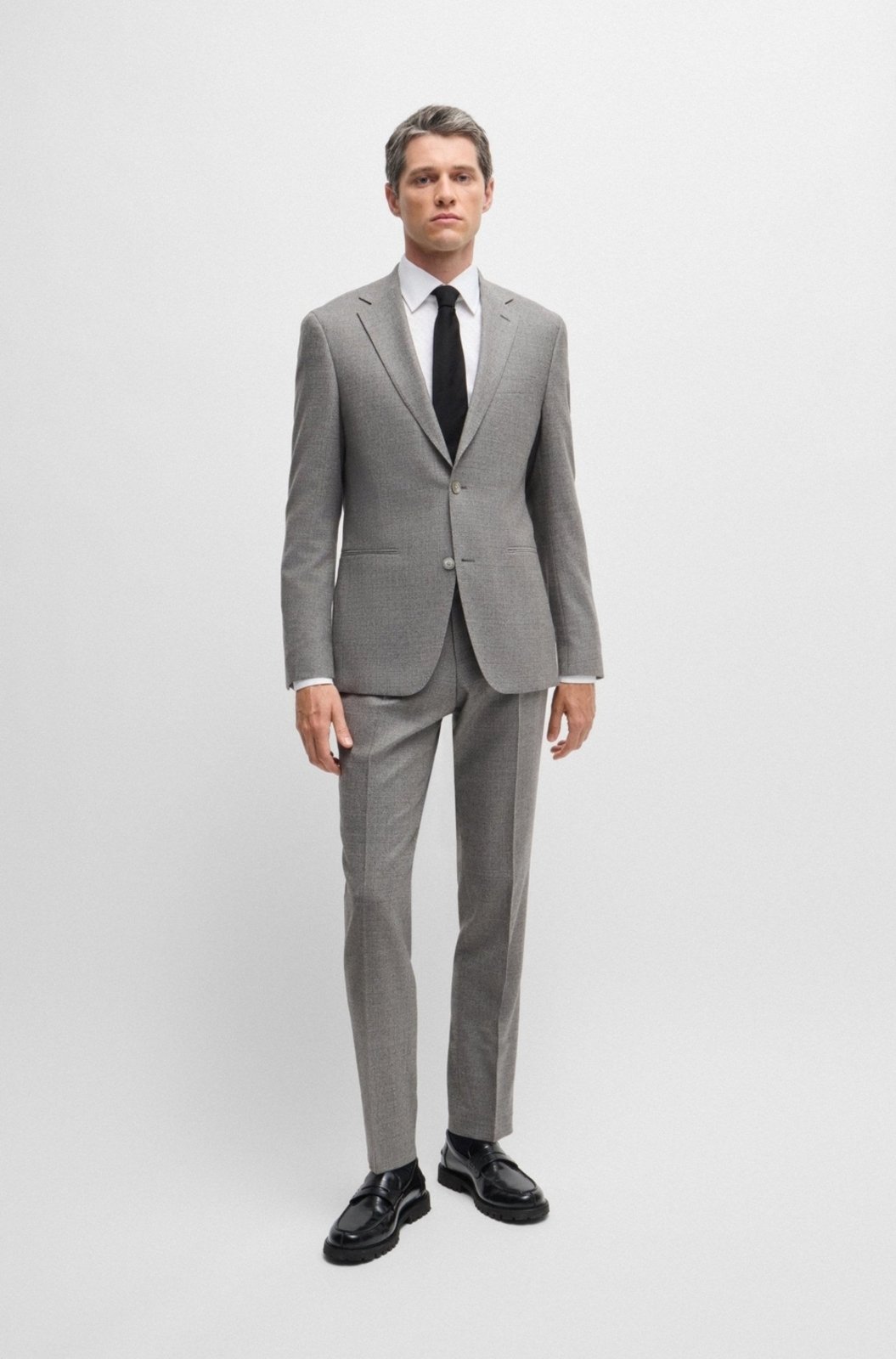Vista 3 Camisa Slim De Algodão Italiano Com Monogramas branco branco