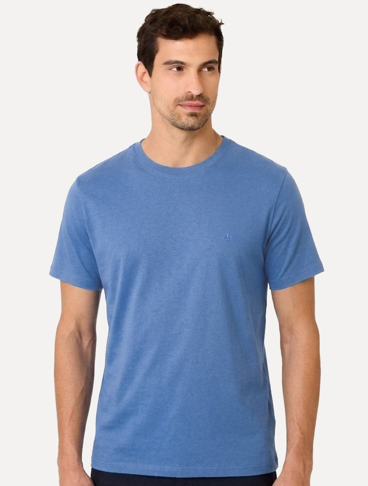 Camiseta Dudalina Masculina Essentials Modal Logo Azul