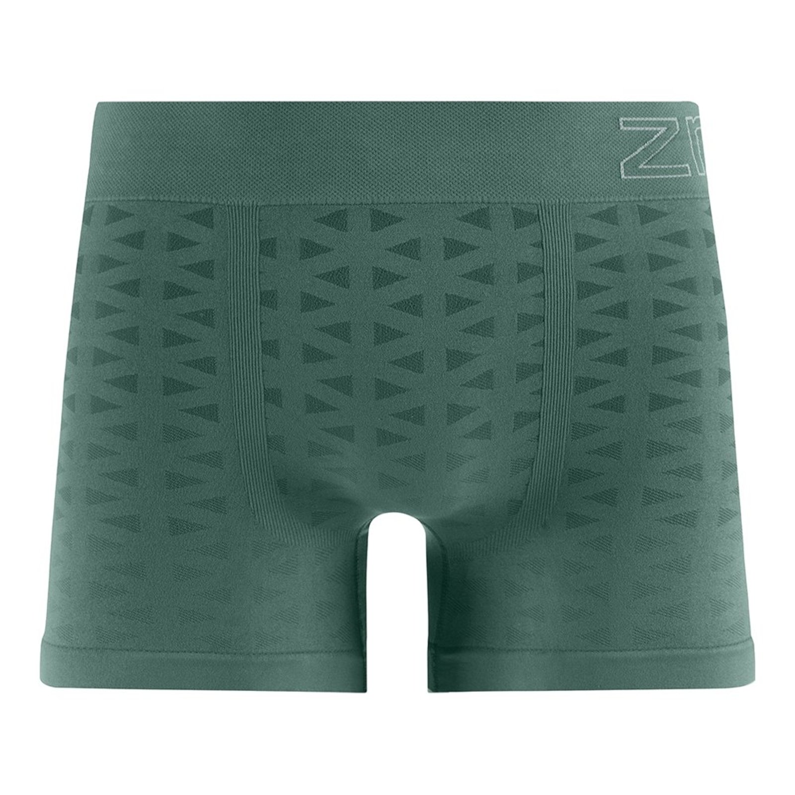 Cueca Boxer sem Costura Jacquard Triangulos Verde