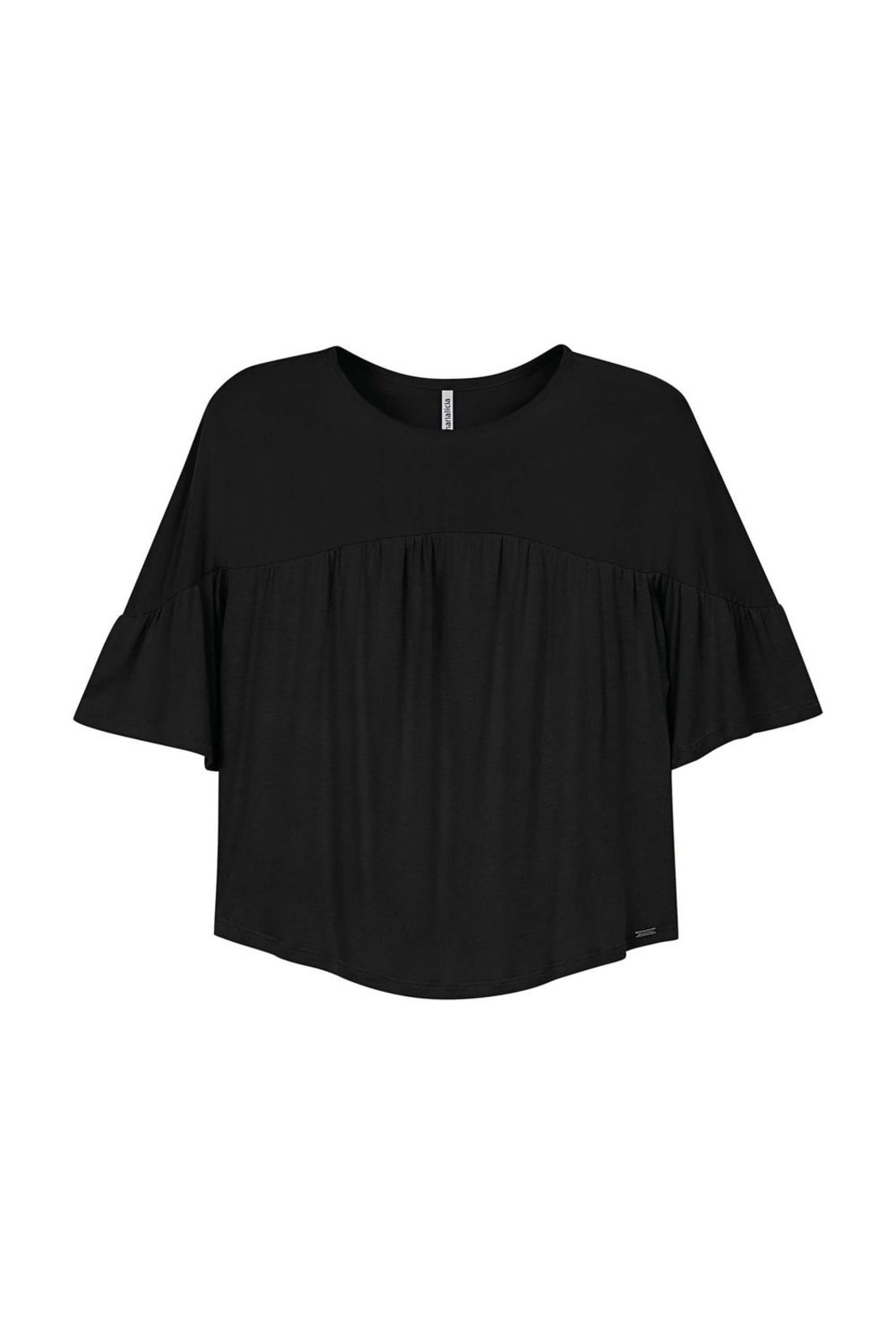 Blusa Feminina Mangas Curtas Amplas Marialícia Preto