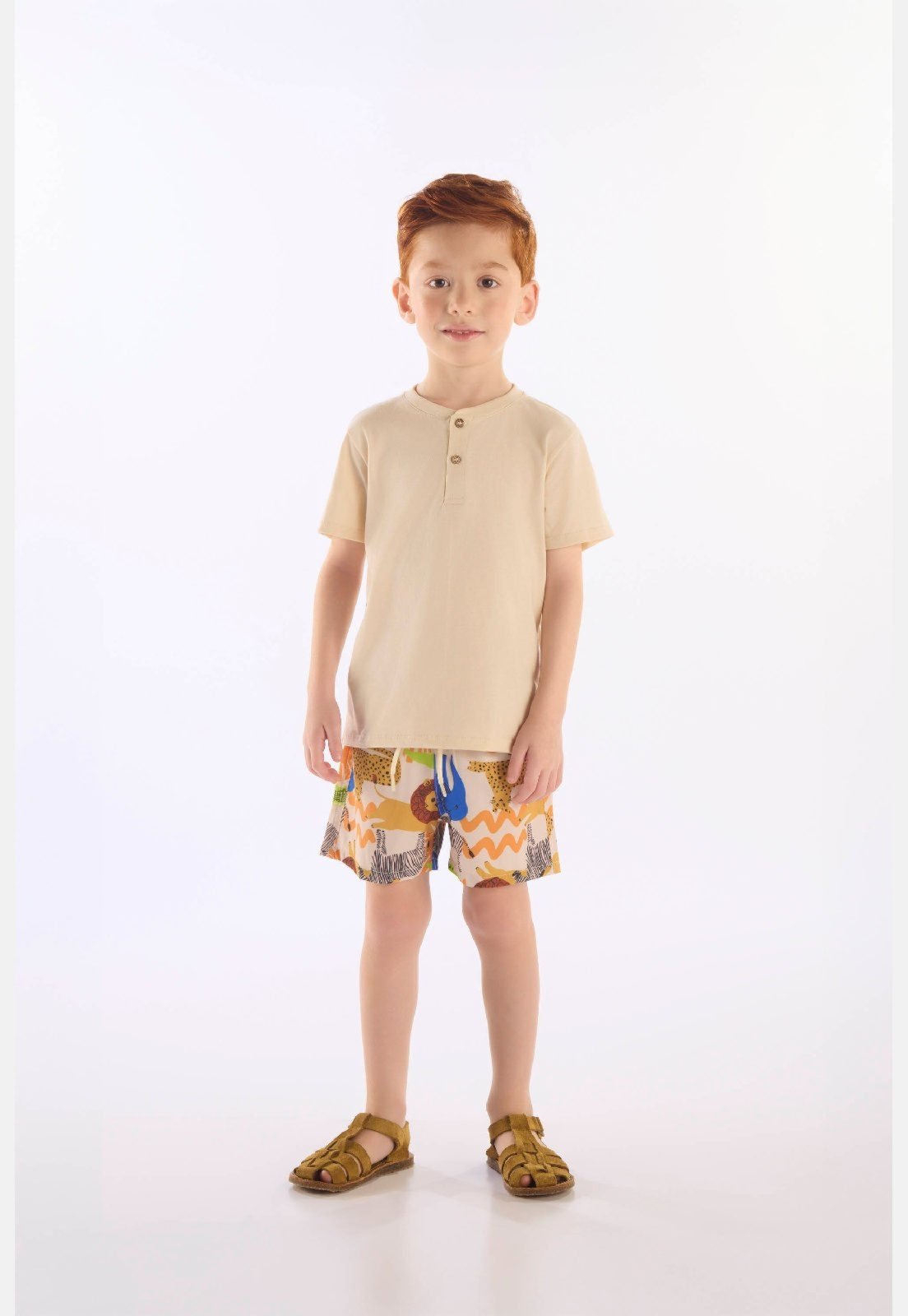 Infantil - Conjunto Camiseta Short Safári Up Baby Bege