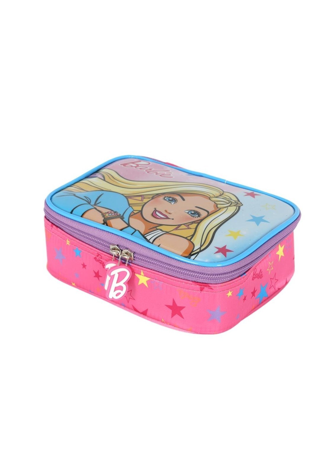 Vista 3 Infantil - Estojo Box Médio 100 Pens Barbie Náilon Estampado Luxcel azul Luxcel azul