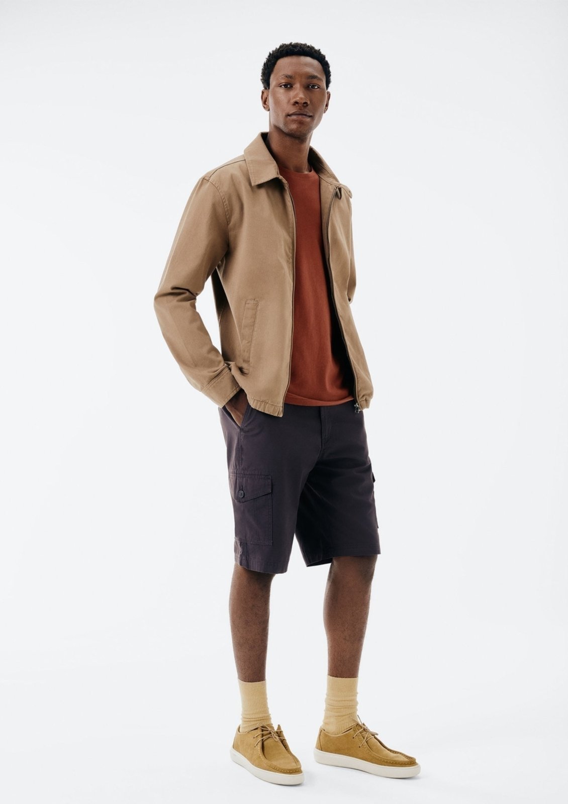 Bermuda Básica Masculina Cargo Em Sarja Hering