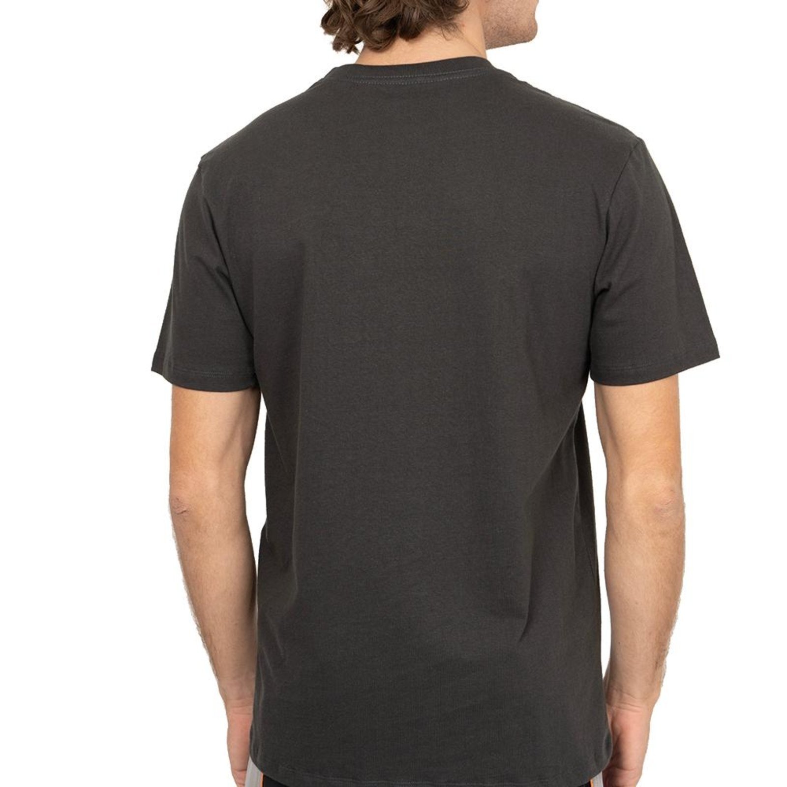 Camiseta Quiksilver Clicker Logo DNA SM26 Cinza Escuro