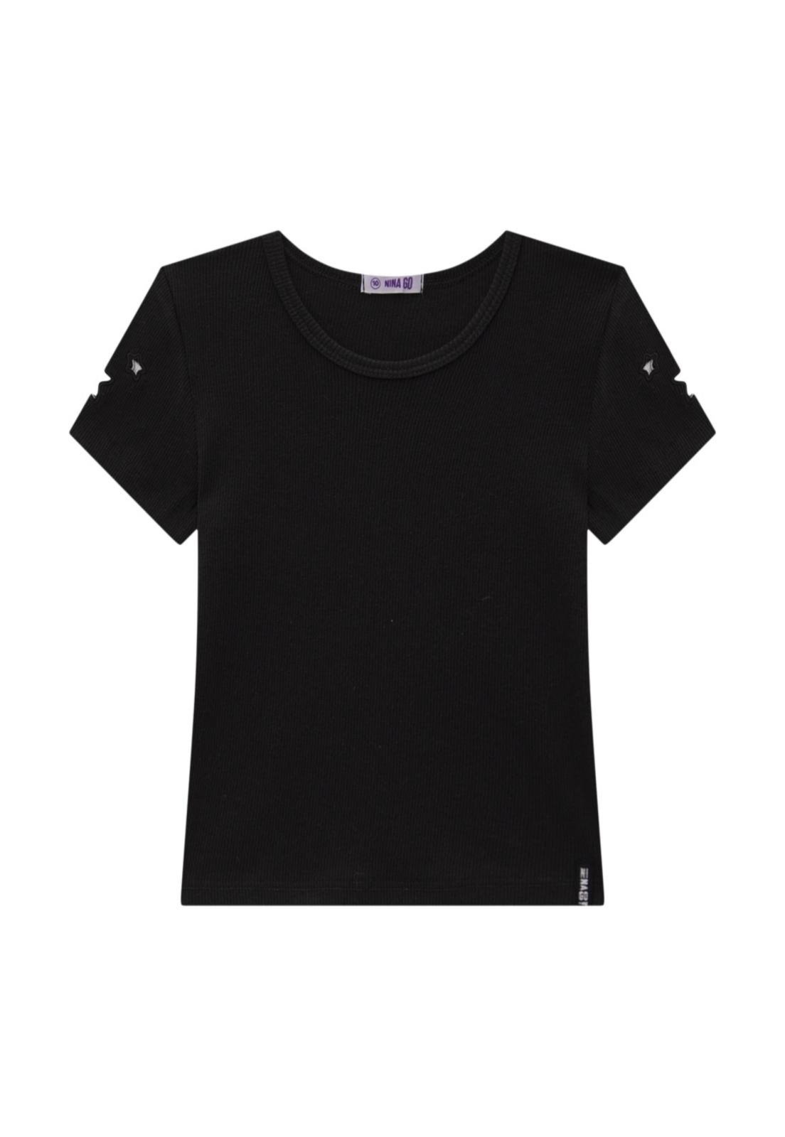 Blusa Preta Menina Nina GO 10 Preto