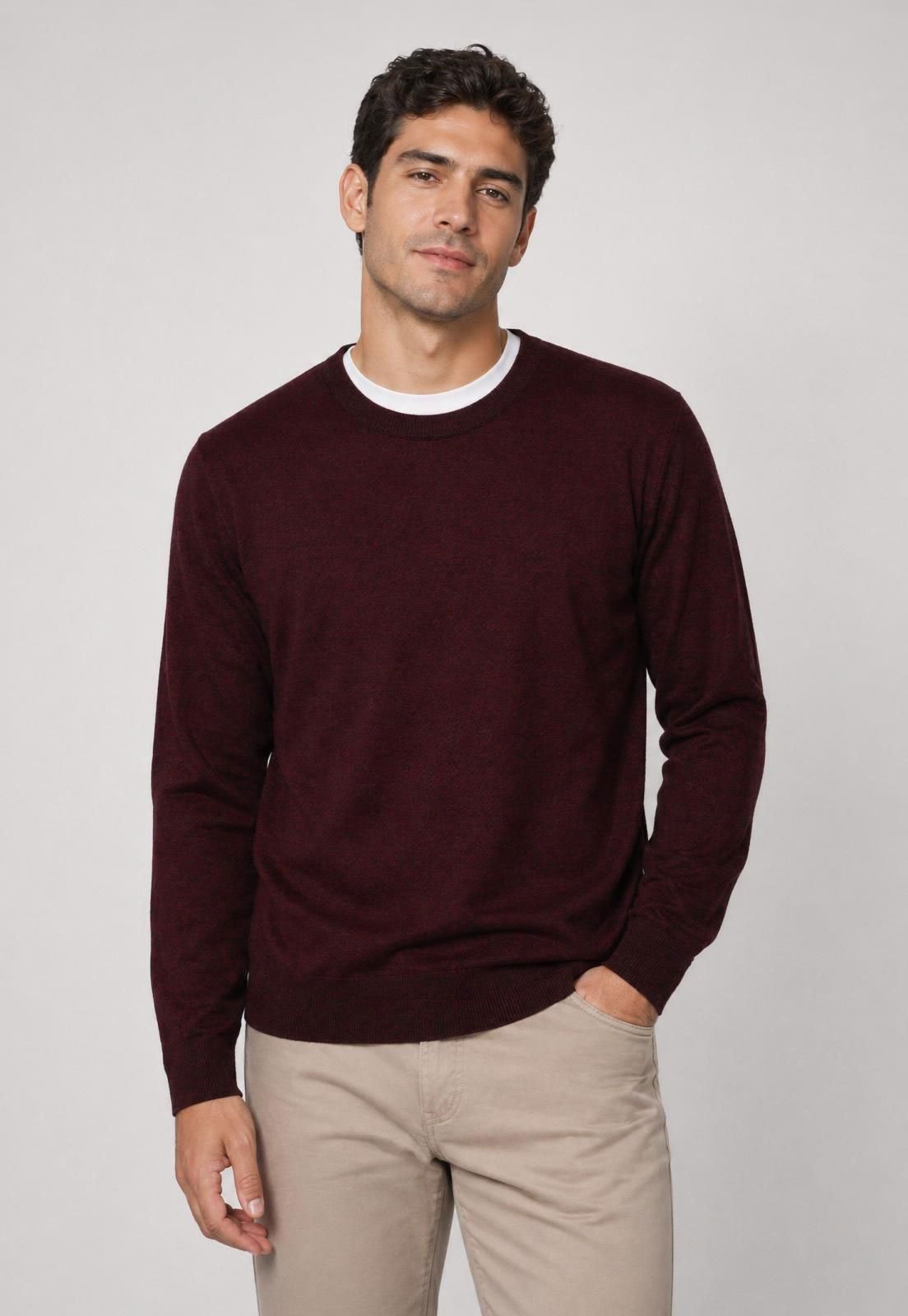 Suéter Masculino Broken Rules Gola Redonda Vinho