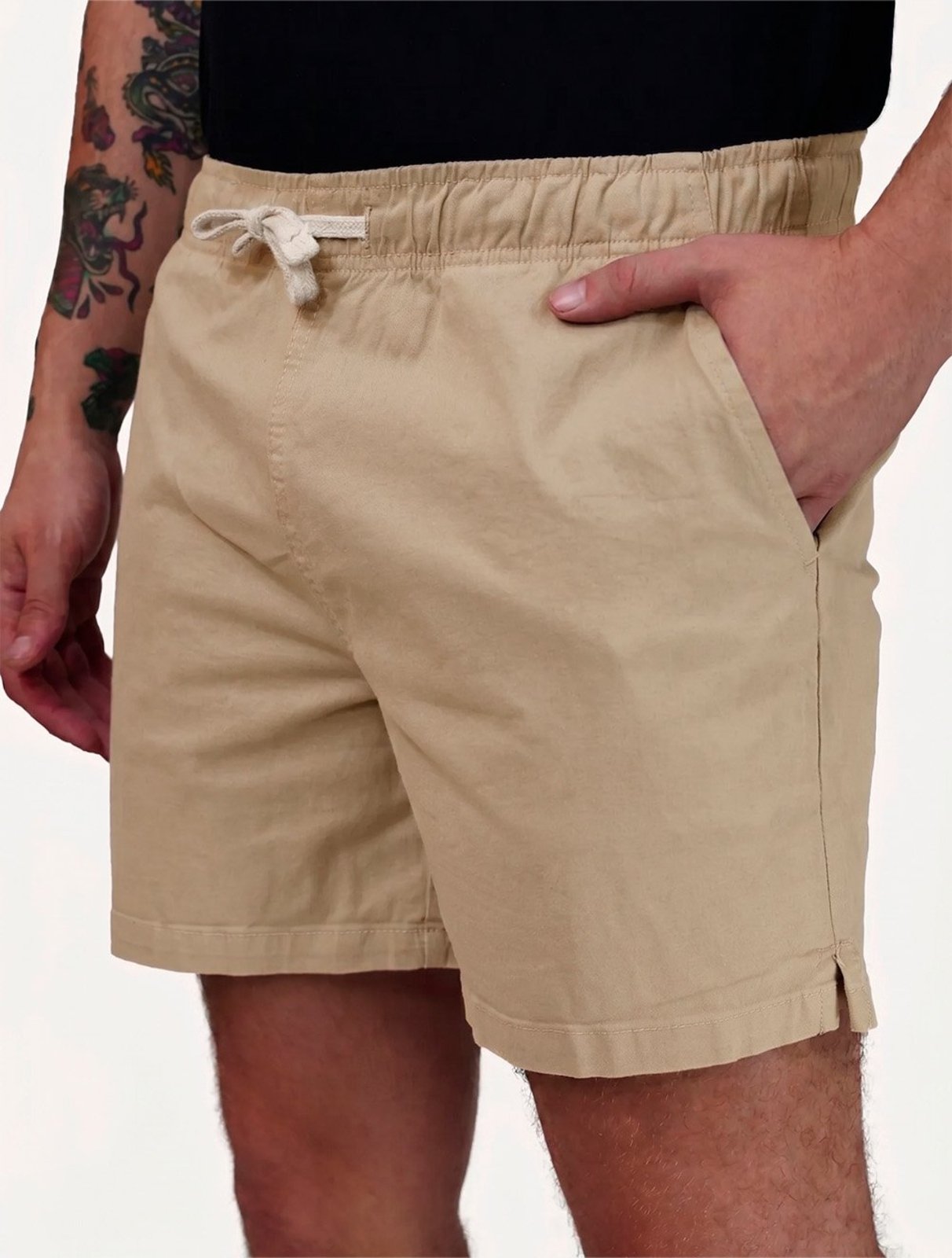 Short King & Joe Masculina Nylon Flex Colors Cáqui