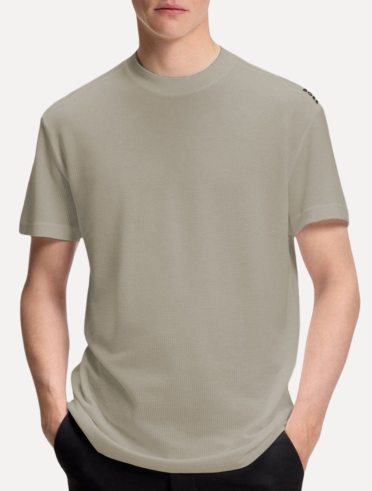 Camiseta Hugo Boss Masculina Regular TS_Terrace Cáqui