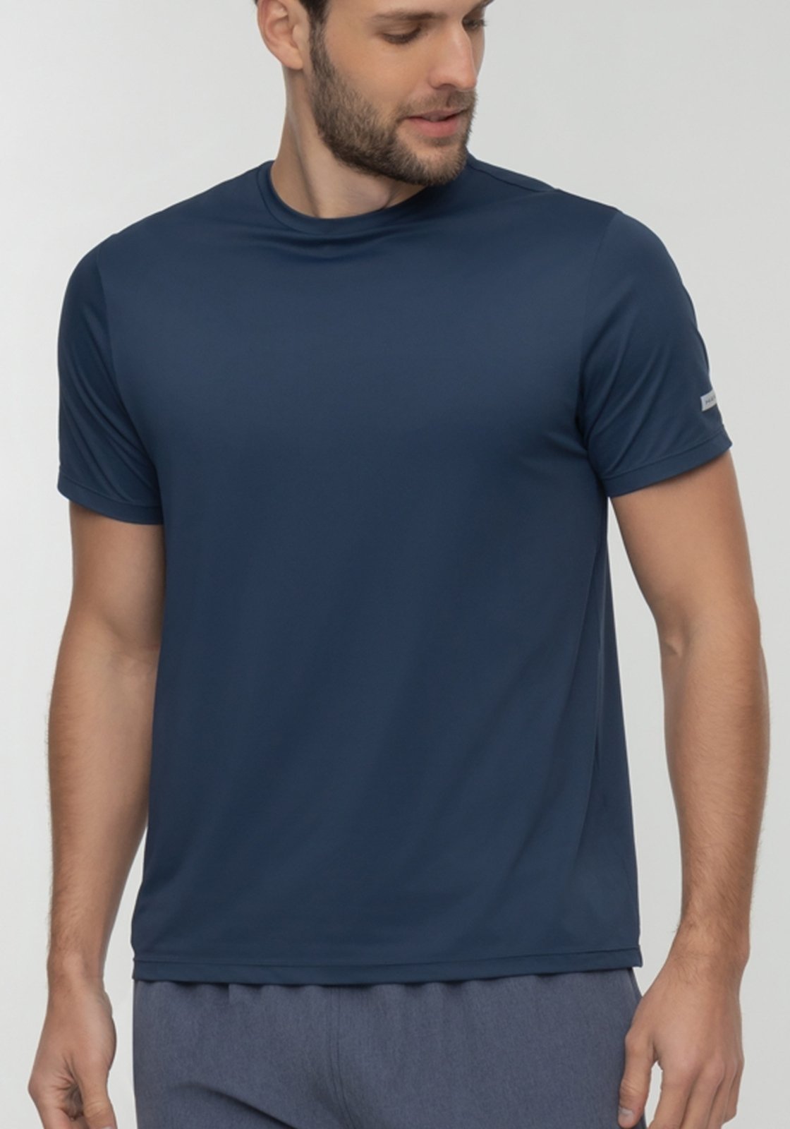 Camiseta Masculina De Mangas Curtas Em Malha De Poliamida