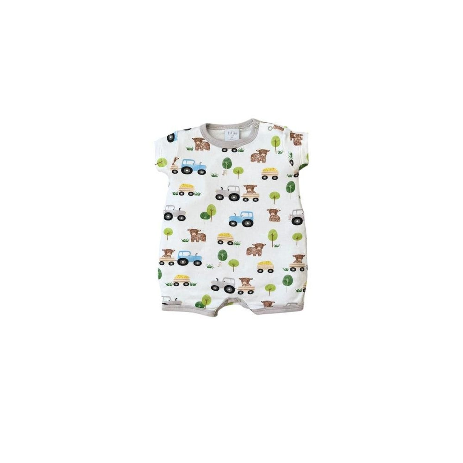 Infantil - Romper Banho Sol Estampa Fazendinha Tilly Baby Branco G Unico