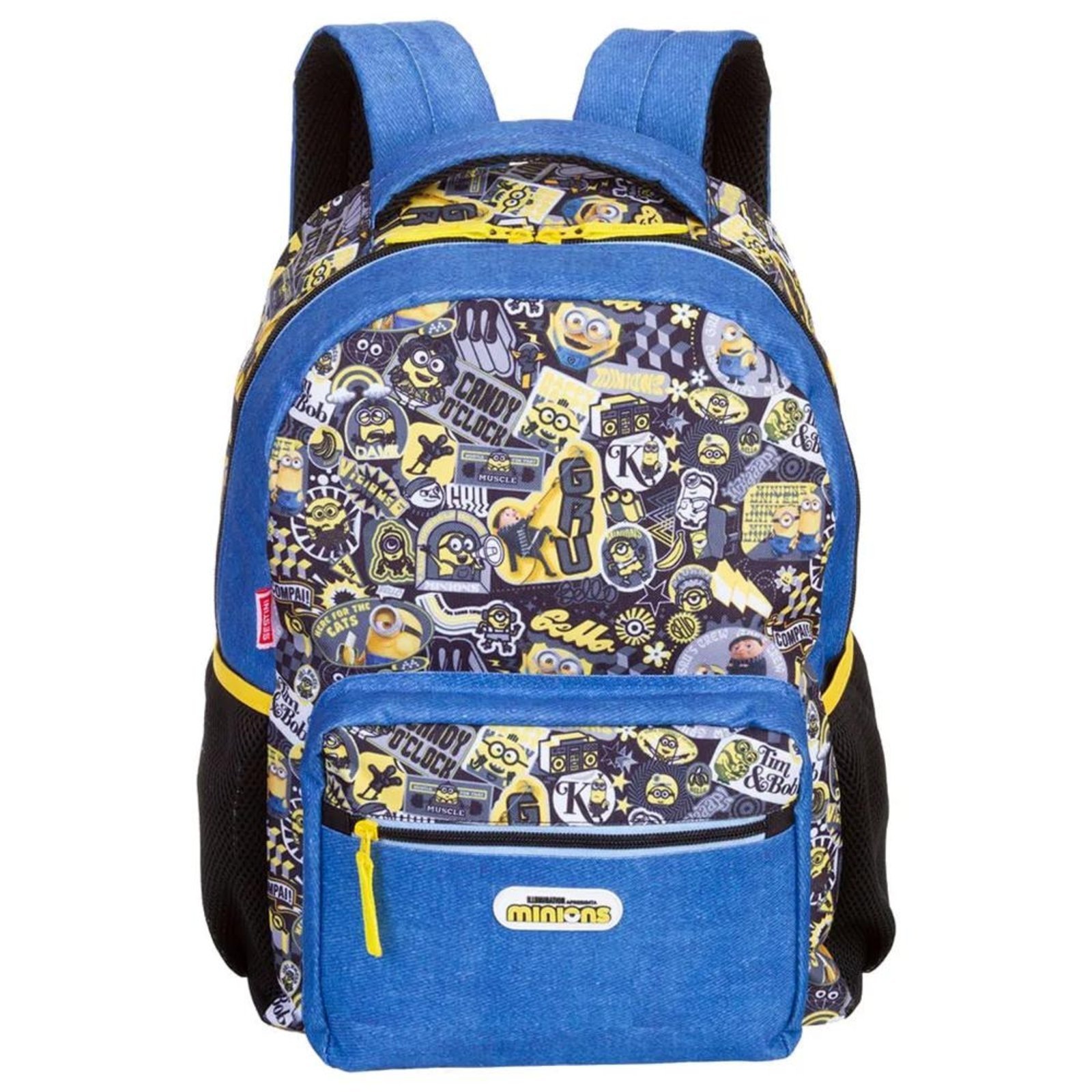 Infantil - Mochila Sestini Minions M Plustween Escolar Grande Amarelo