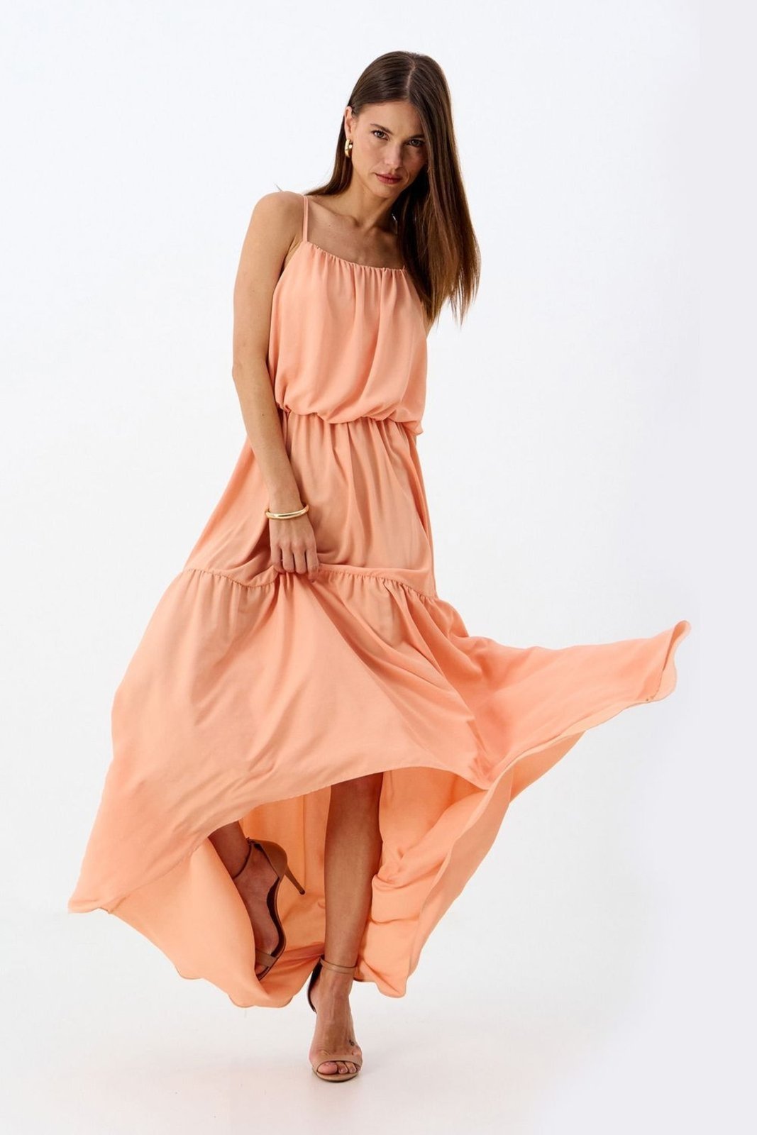 Vestido Longo Busto Balonê Franzido ACT Feminino