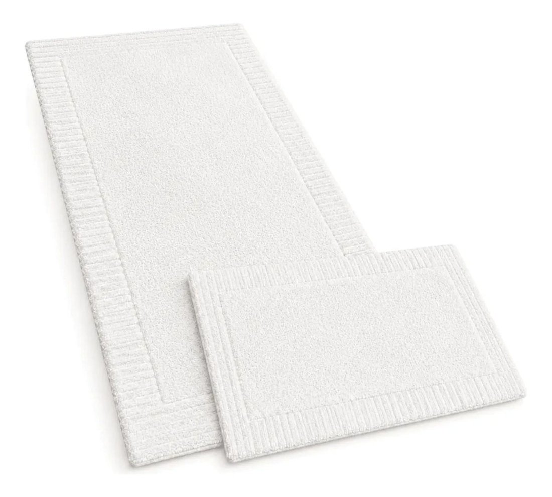 Tapete Suez Para Banheiro 100% Algodão 60x120cm Kacyumara - Branco