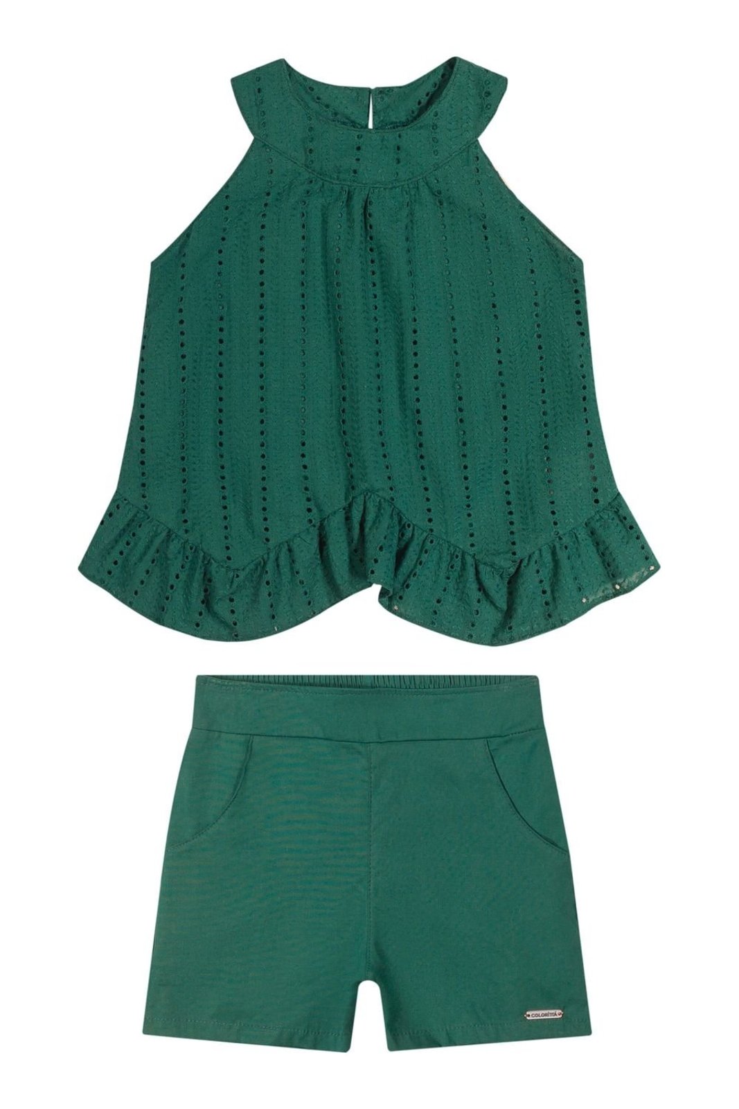 Infantil - Conjunto Menina Gola Halter Colorittá Verde