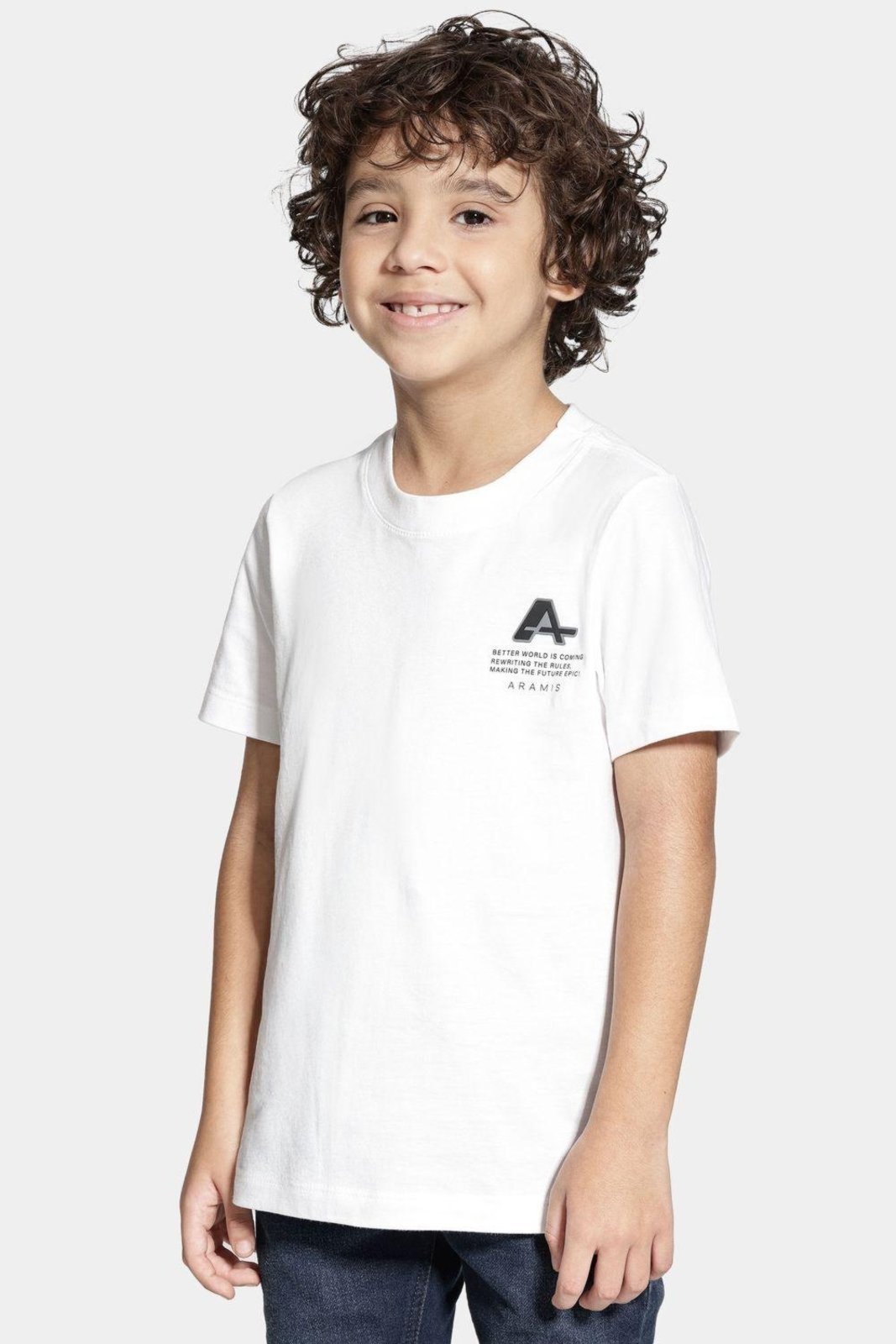 Infantil - Camiseta Aramis Manga Curta Patch Off White