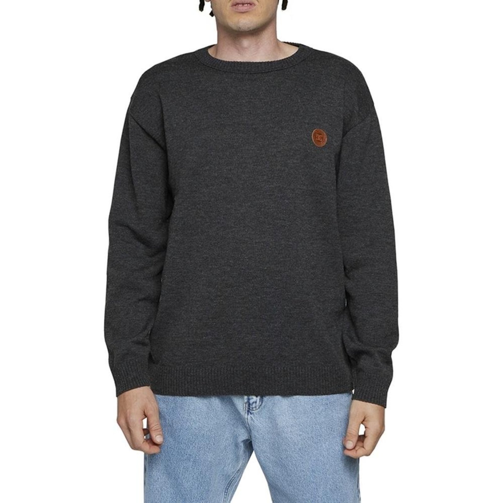 Tricot DC Shoes Classic Circle Star WT24 Cinza Escuro Mescla