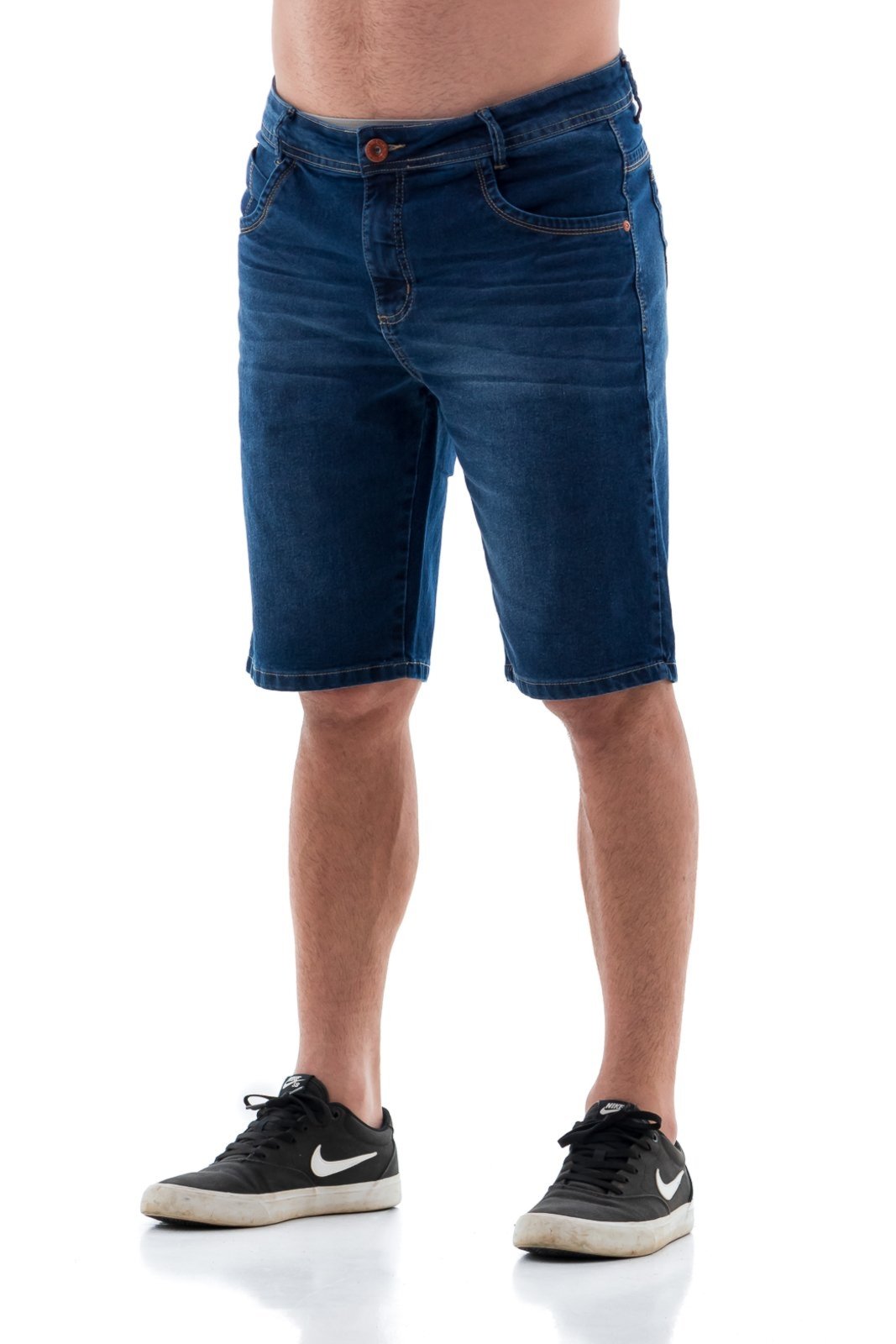 Bermuda Jeans Masculina Arauto Slim Forte Plus Azul