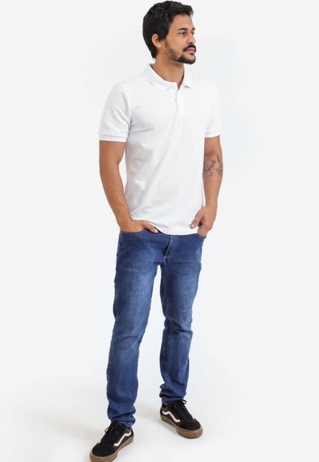 Camisa Polo Masculina Basica Casuals Rute Paula Branco