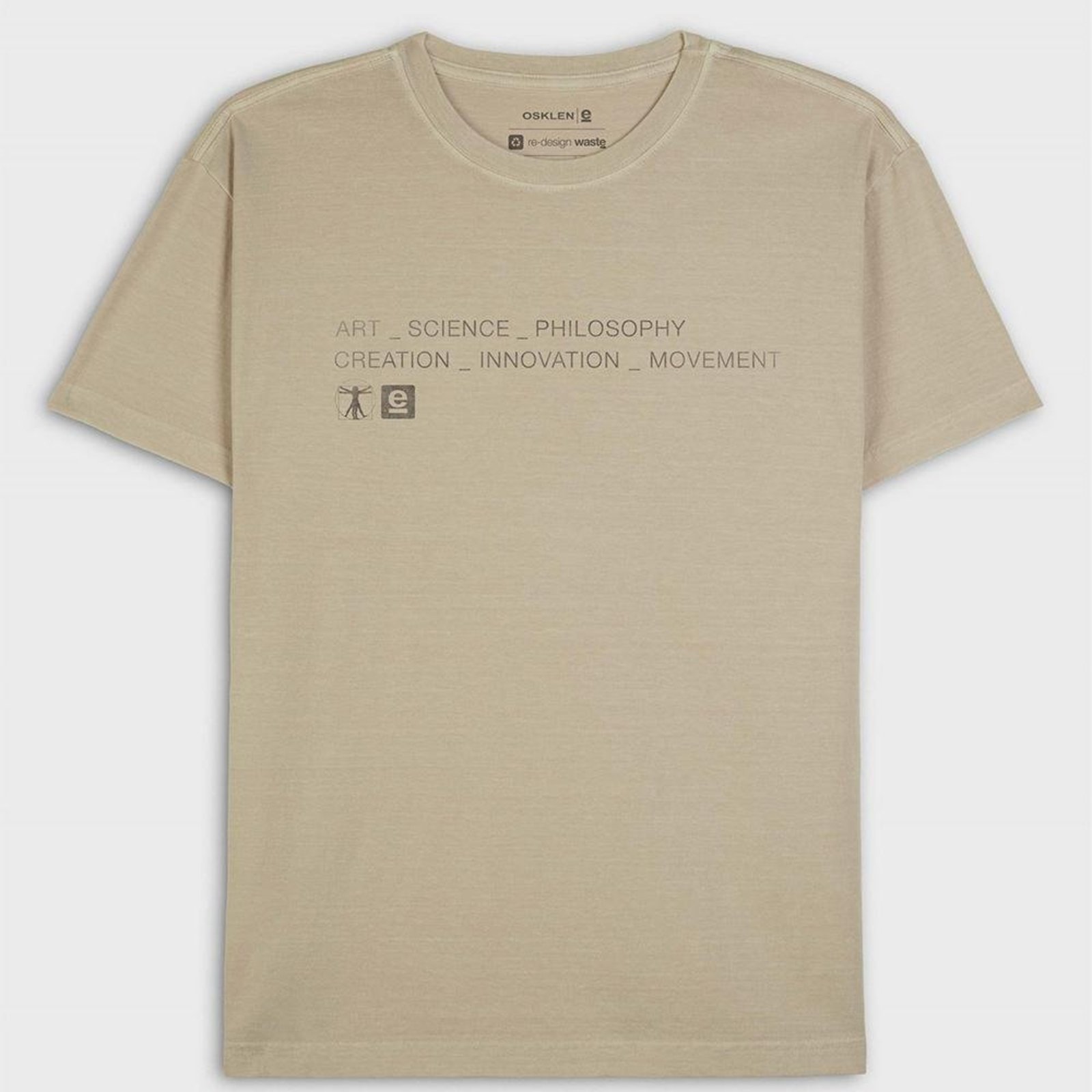 Camiseta Osklen Stone Art Sci Philo Masculina Caqui