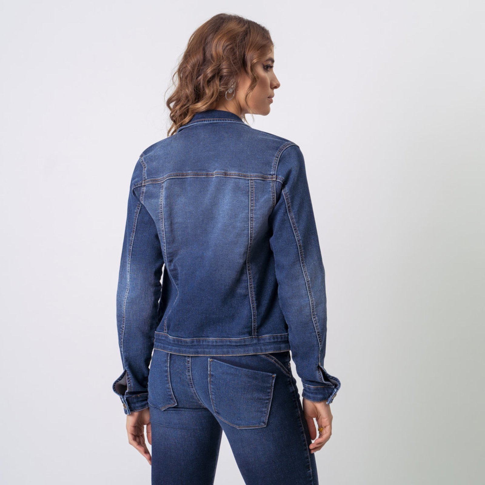 Vista 3 Jaqueta Jeans Confort Leny Azul Bloom jeans azul Bloom jeans azul