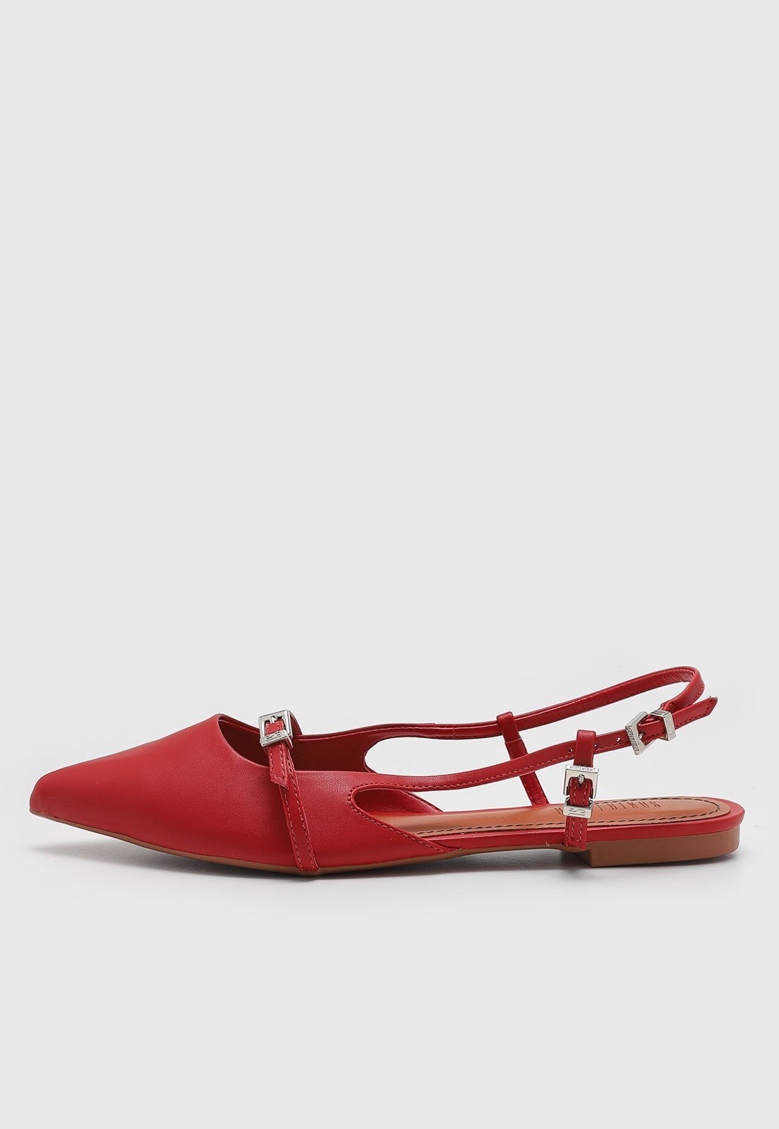 Sapatilha Santa Lolla Slingback Ponta Fina Vermelha