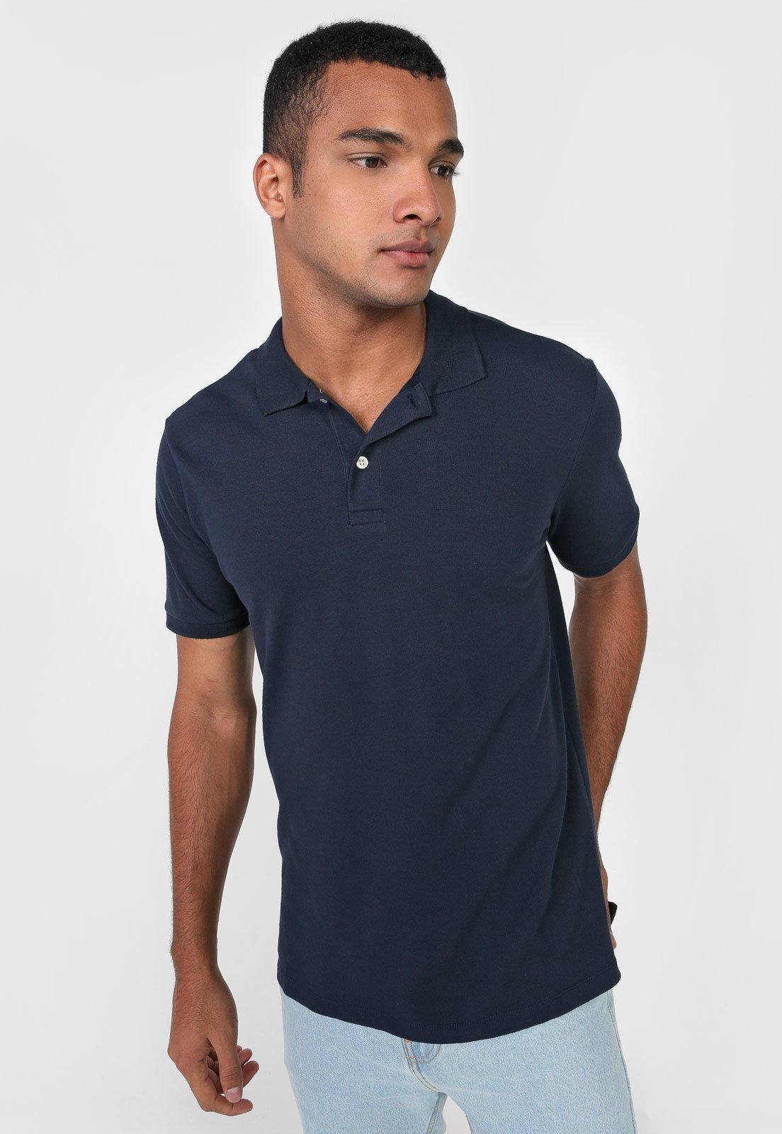 Camisa Polo GAP Reta Lisa Azul-Marinho