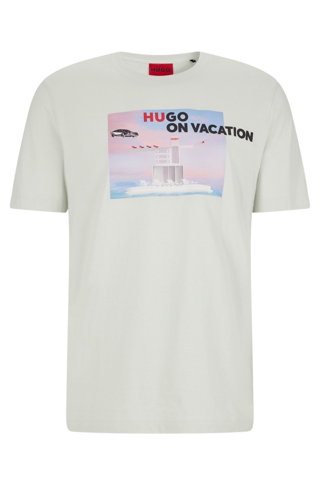 Camiseta Gola Redonda Em Algodão Puro Com Estampa