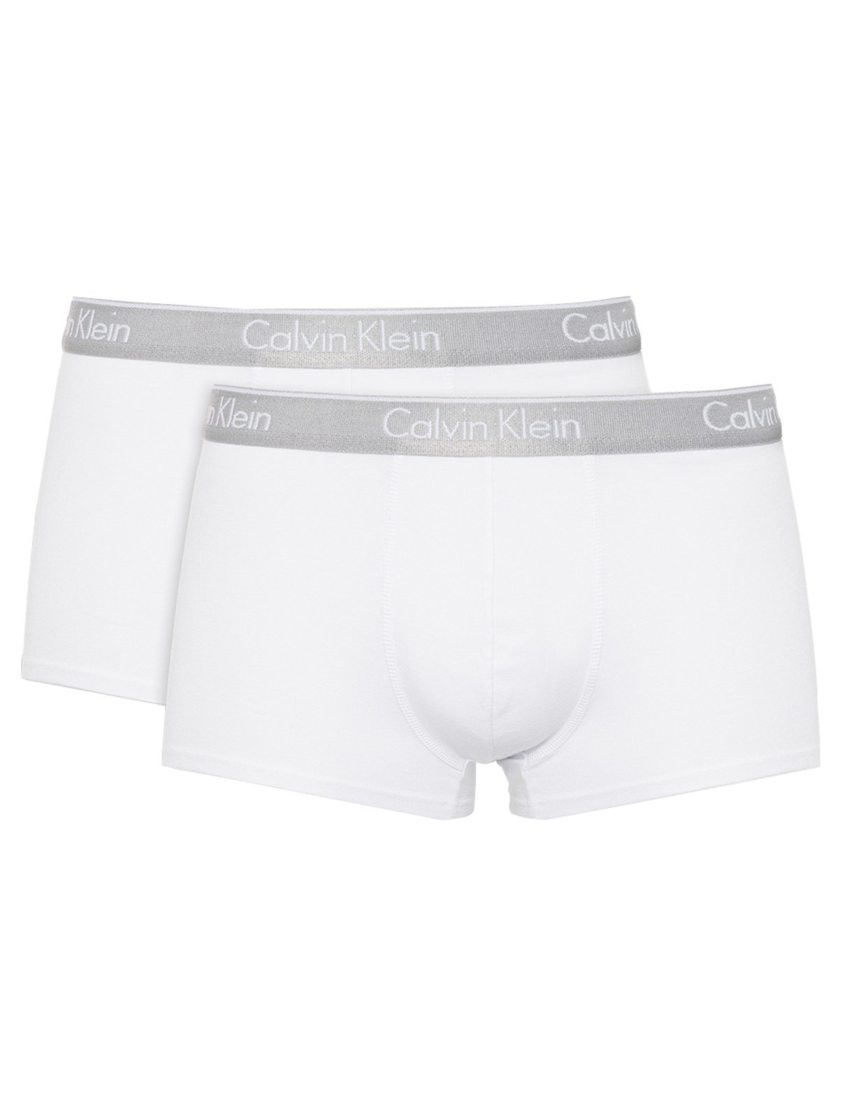 Cueca Calvin Klein Low Rise Trunk Print Branca Pack 2UN