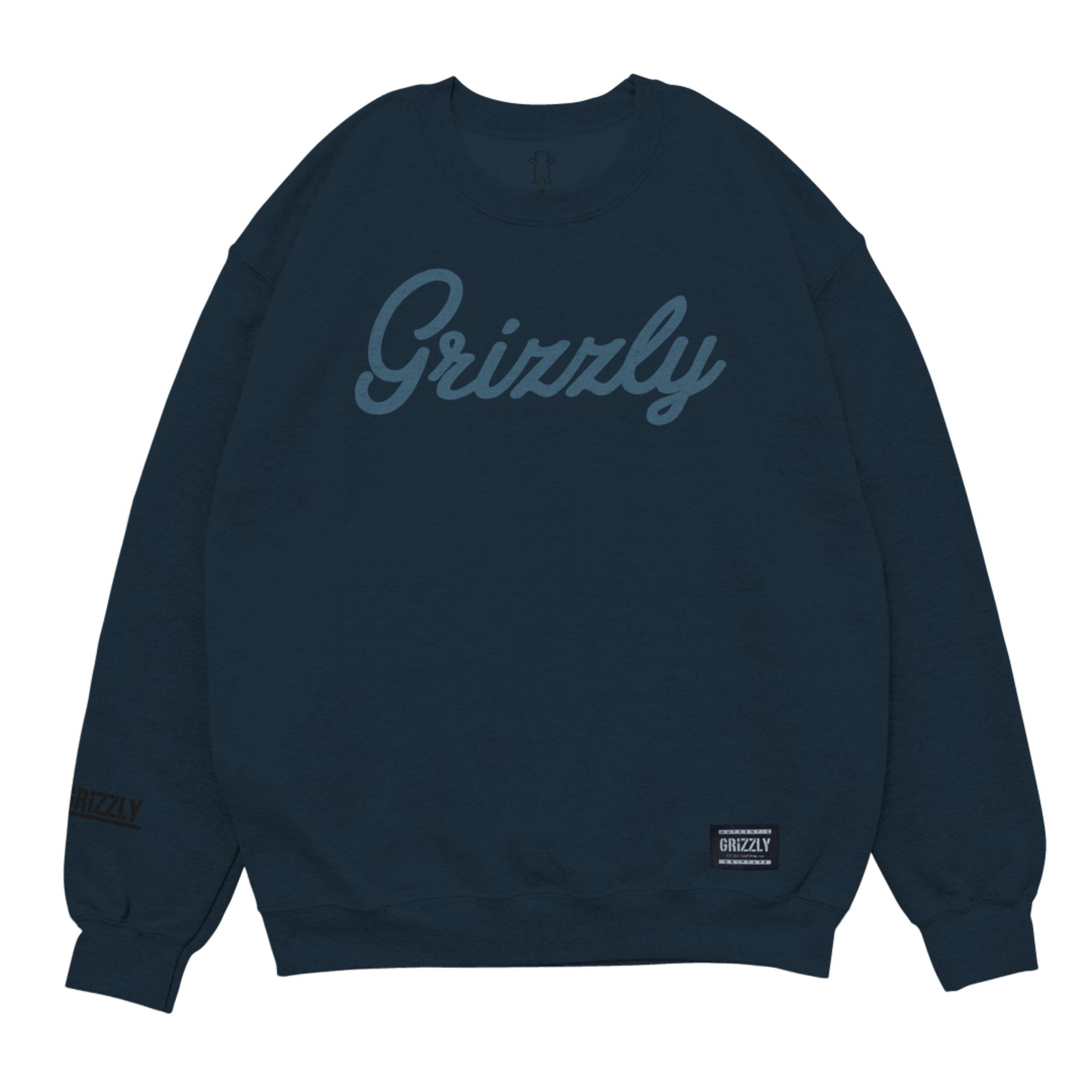 Moletom Grizzly Script Logo Crew Neck - MIDNIGHT BLUE