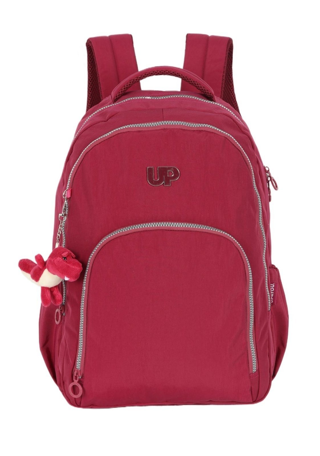 Infantil - Mochila de Costas Média Juvenil Crinkle Clássica Dino Notebook Up4you Vinho