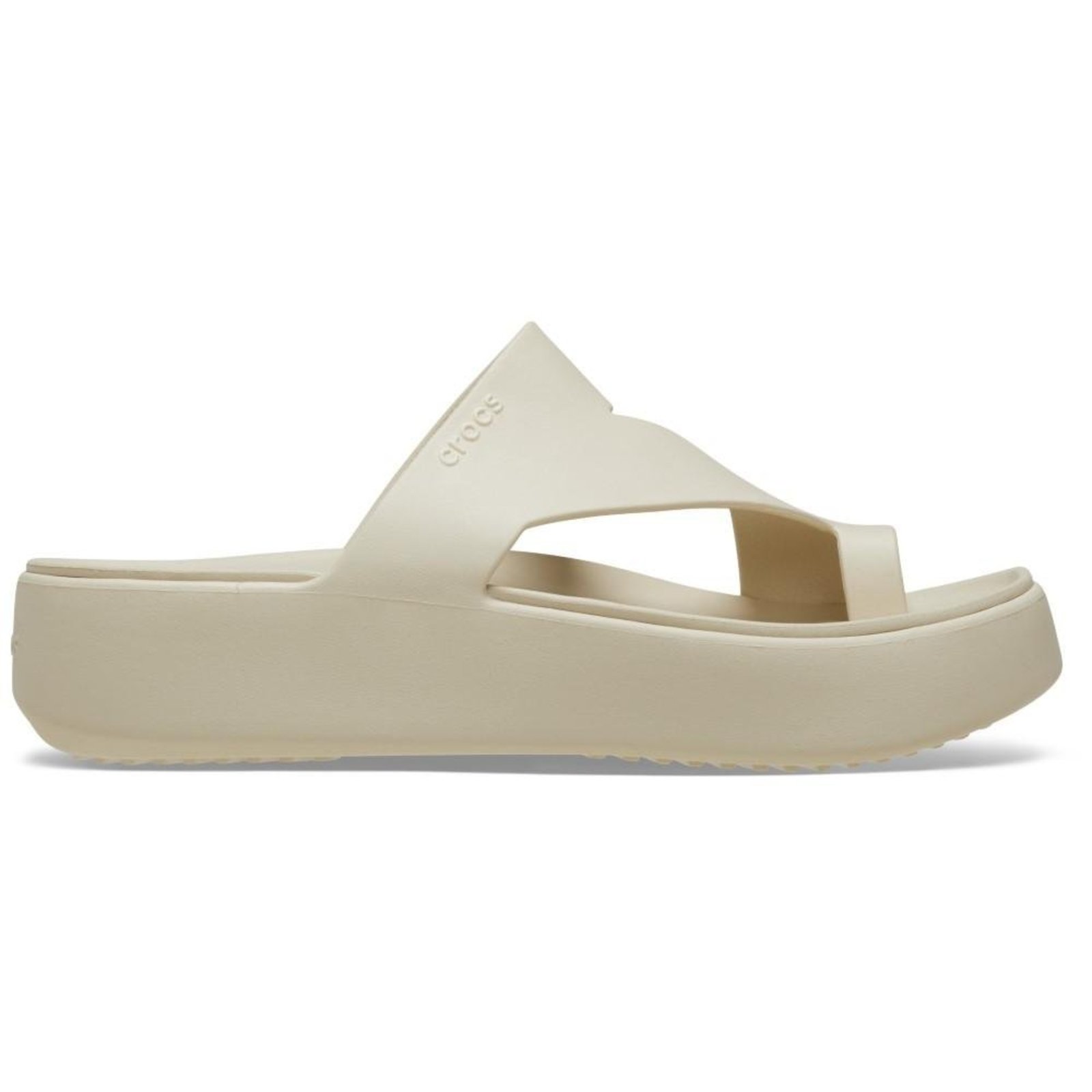 Sandália Crocs Getaway Platform Toe Loop Sandal Sandstone Bege