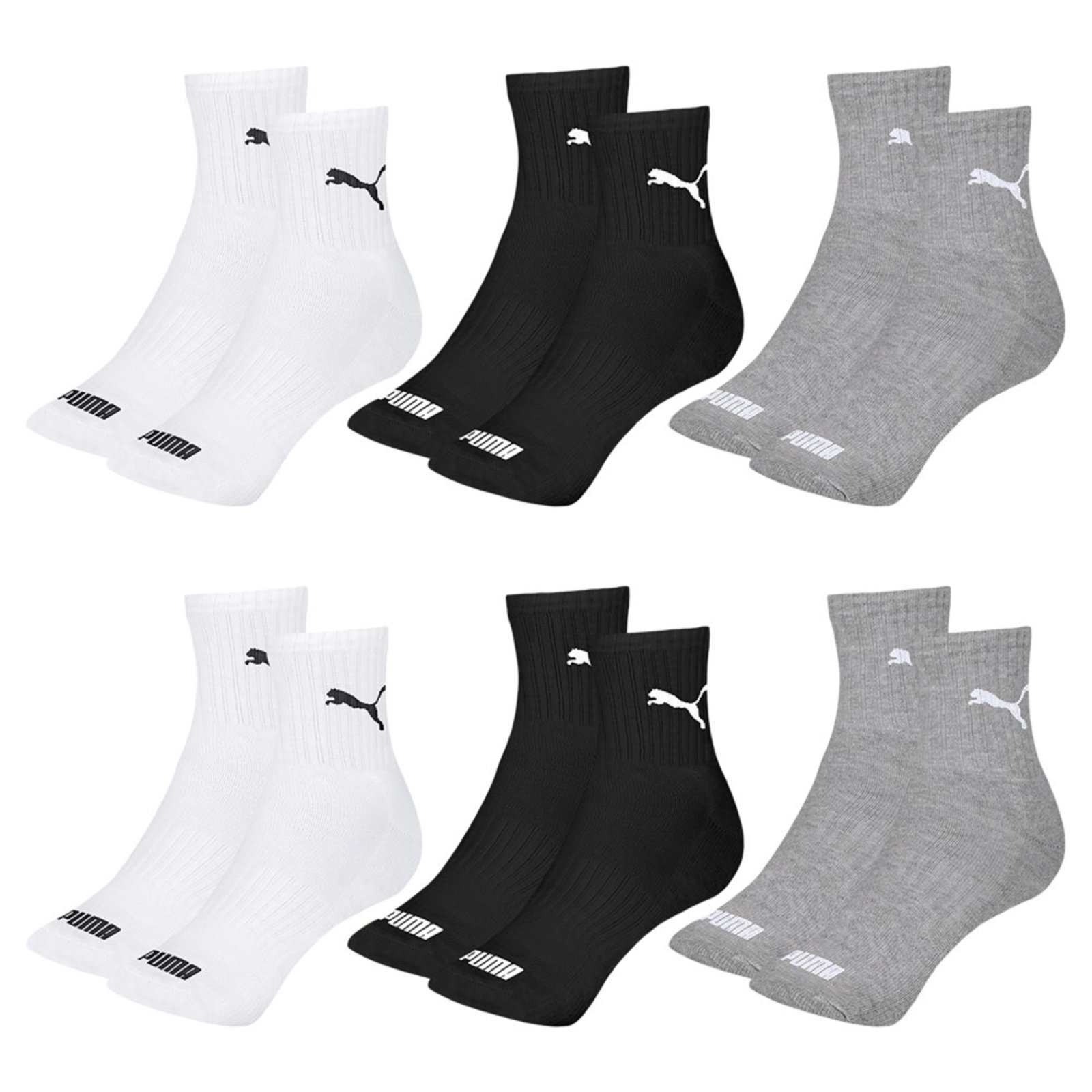 Kit 6 Pares de Meias Puma Cano Médio Esportiva Feminino