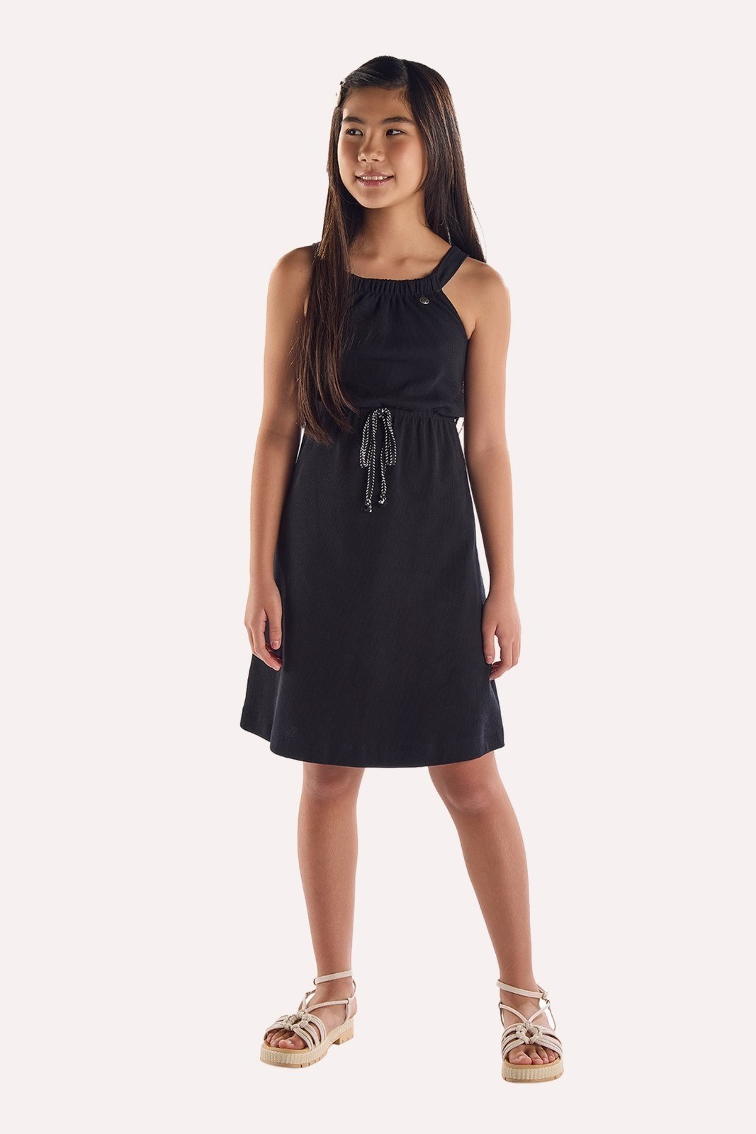 Infantil - Vestido Preto Texturizado