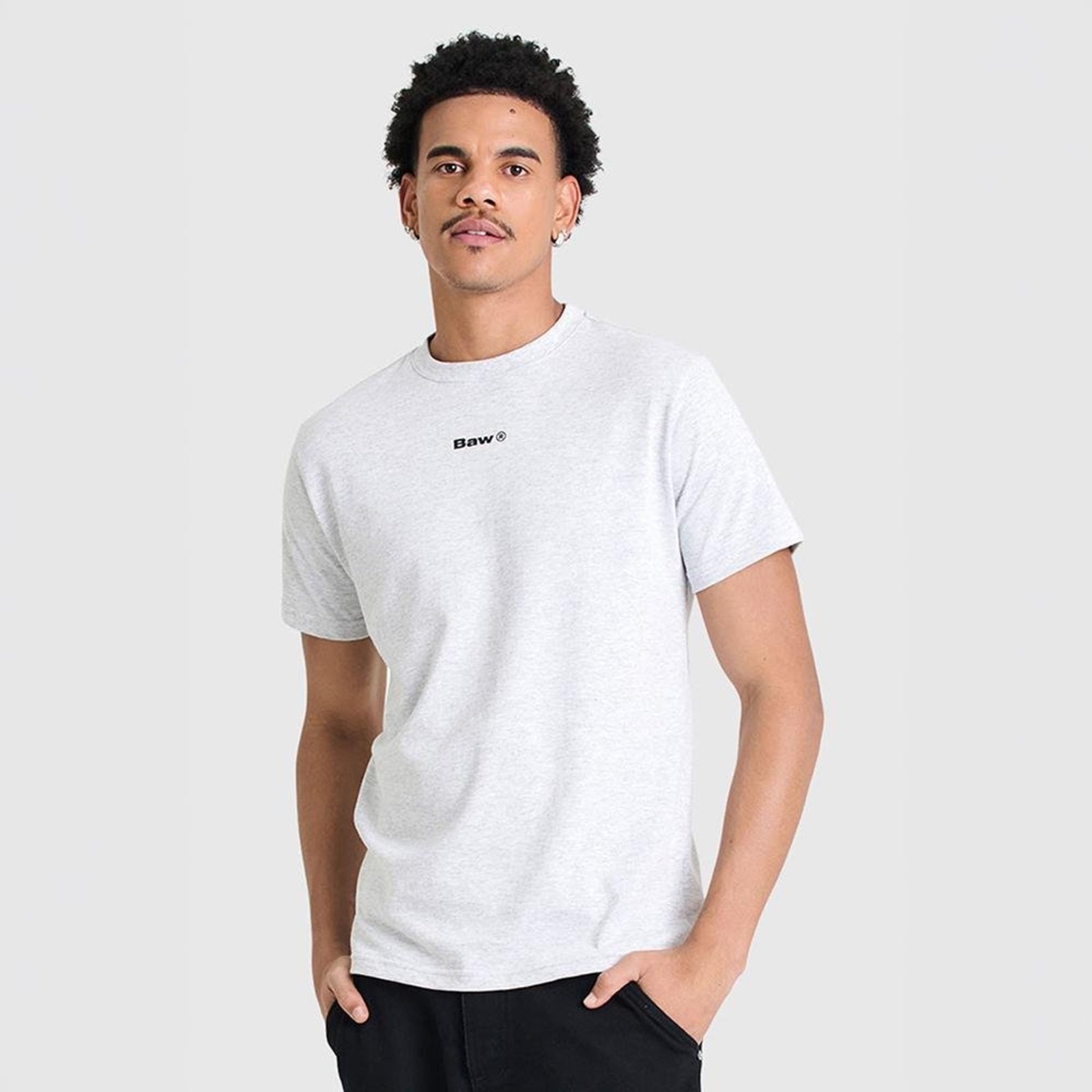 Camiseta Regular Selfie Logo Cinza