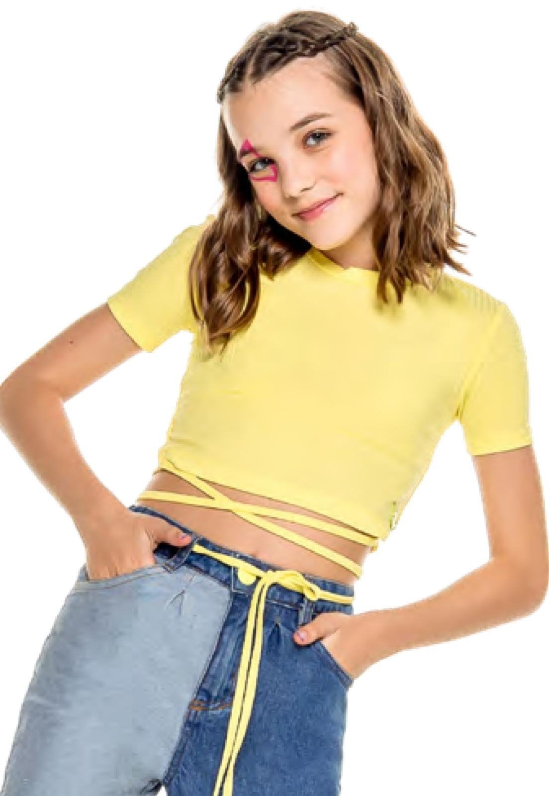 Infantil – Cropped Juvenil Canelado Amarelo Mylu 4 Amarelo