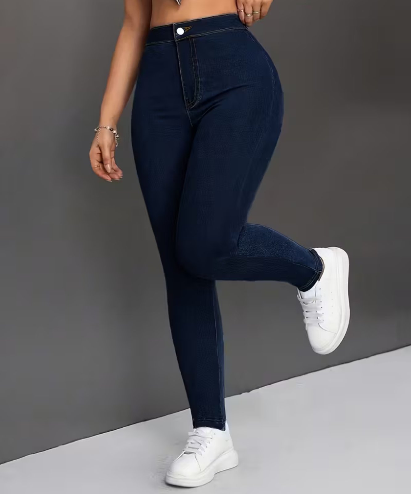Calça Jeans Feminina Skinny Alpha Street Wear Fashion e Estilosa Azul Escura