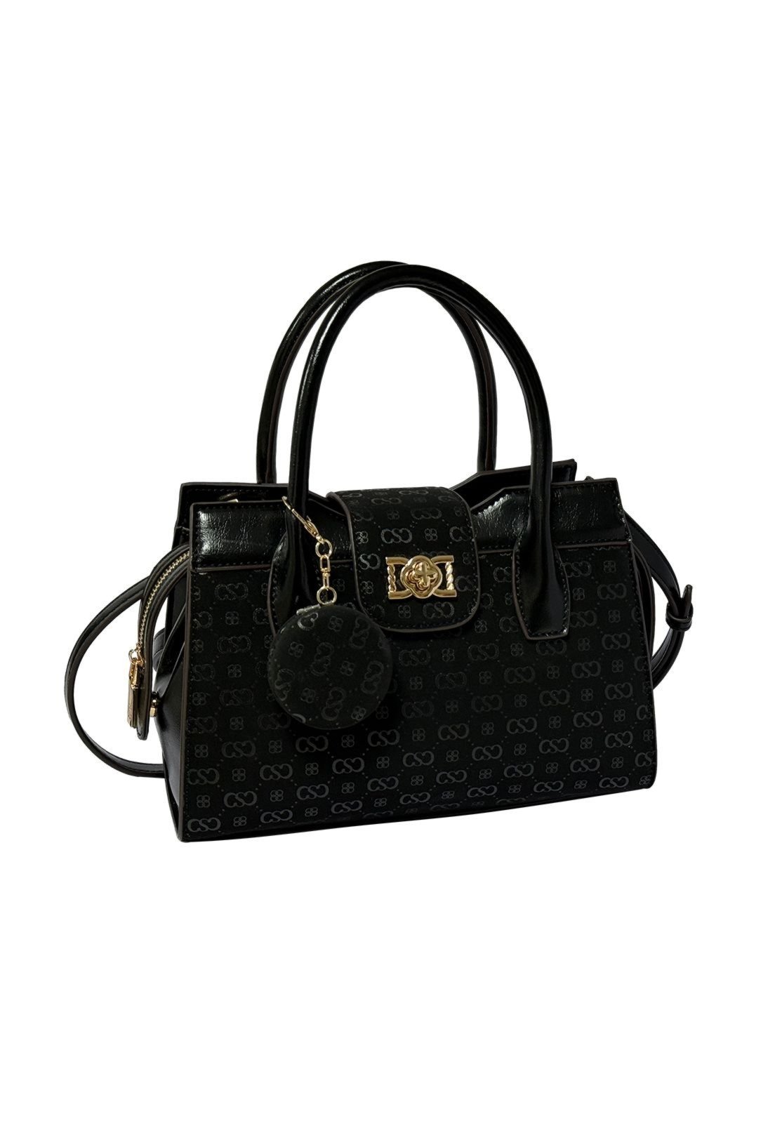 Bolsa Feminina Chenson Relevo Monograma Mão 3485434 Preto