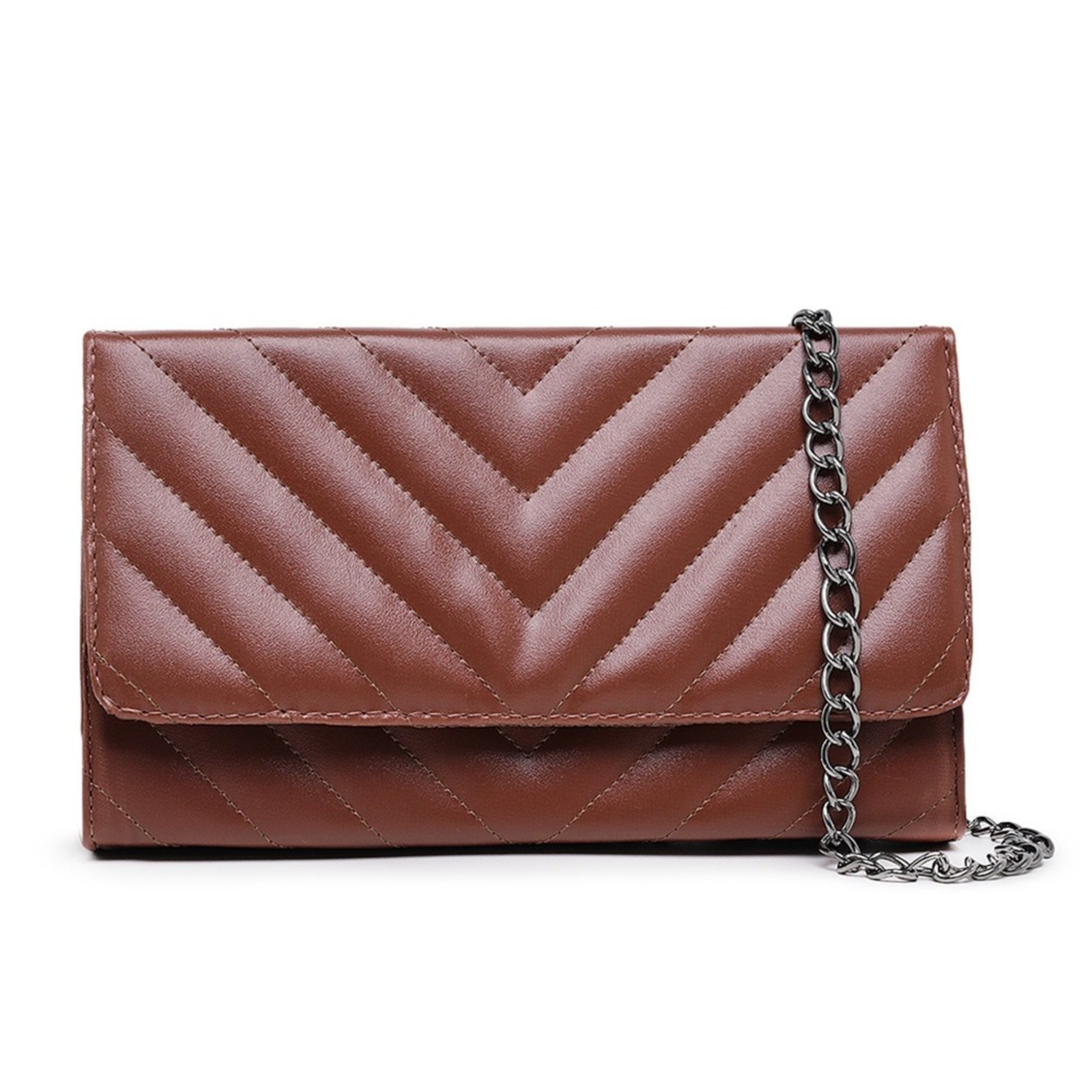 Bolsa Clutch Carteira Carmelo Shoes Transversal Matelassê Marrom