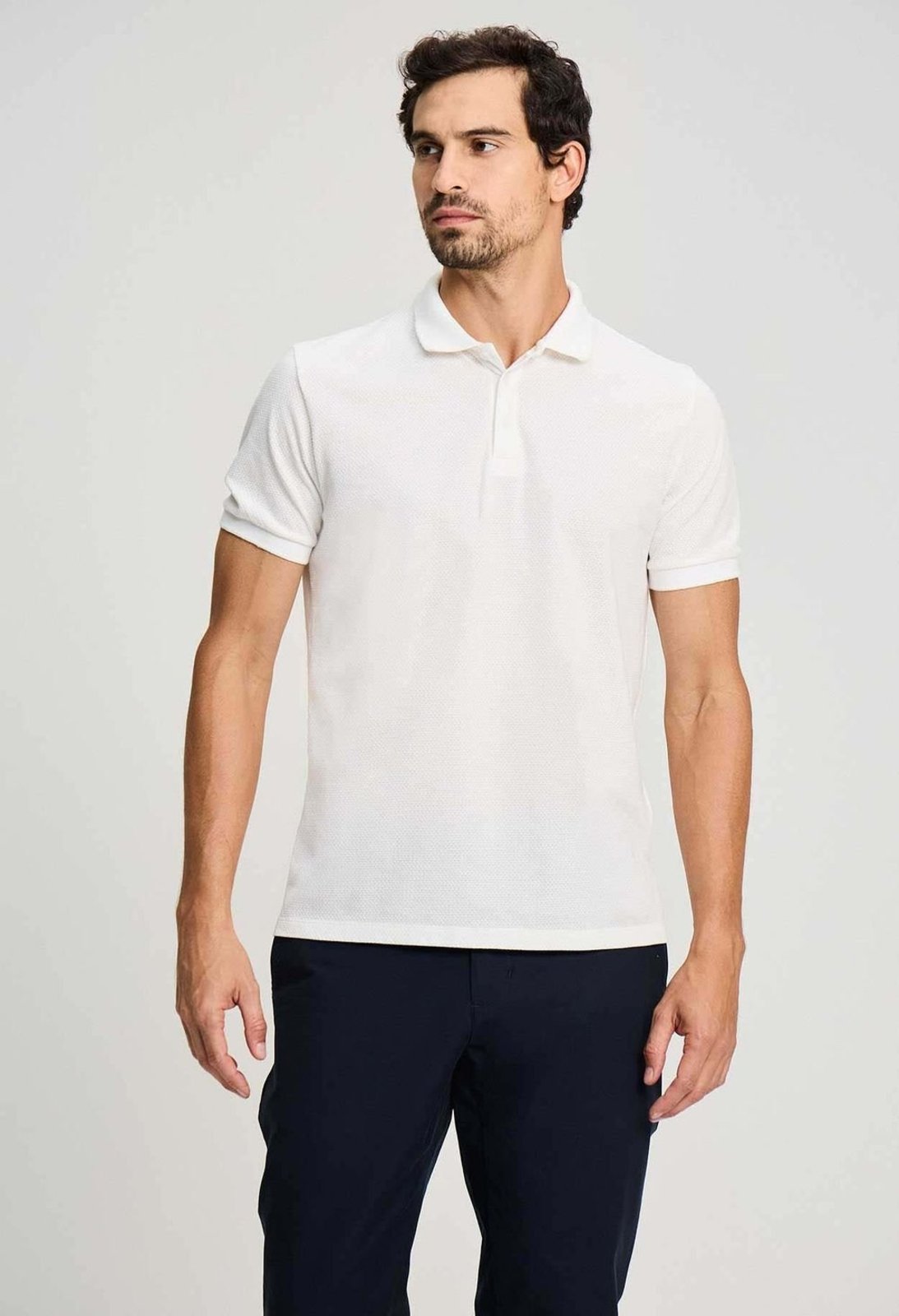 POLO DOCTHOS SLIM MANGA CURTA TEXTURA POLO DOCTHOS SLIM MANGA CURTA TEXTURA 001 BRANCO G