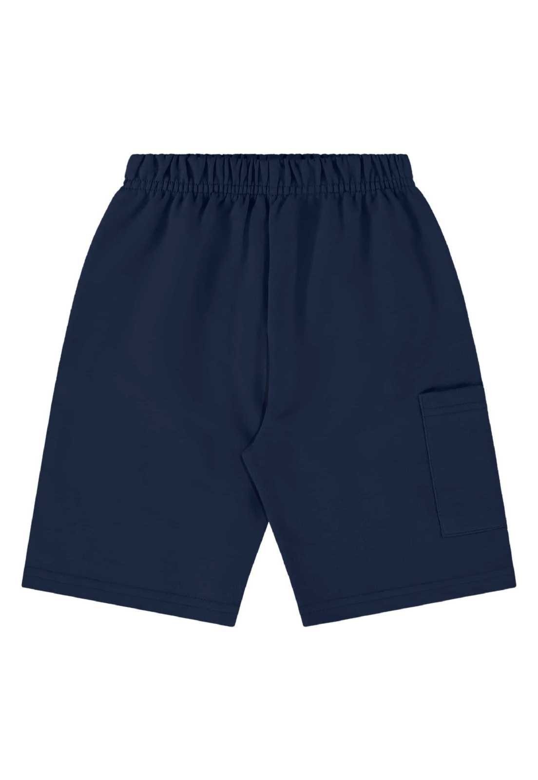 Infantil - Bermuda em Moletom para Menino Bee Loop Azul Marinho